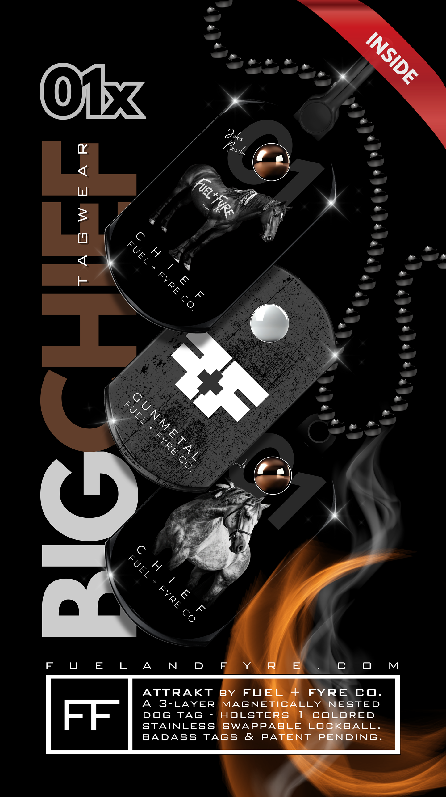 ATTRAKT LE | Magnetic Dog Tags | Big Chief by John Rando | AH