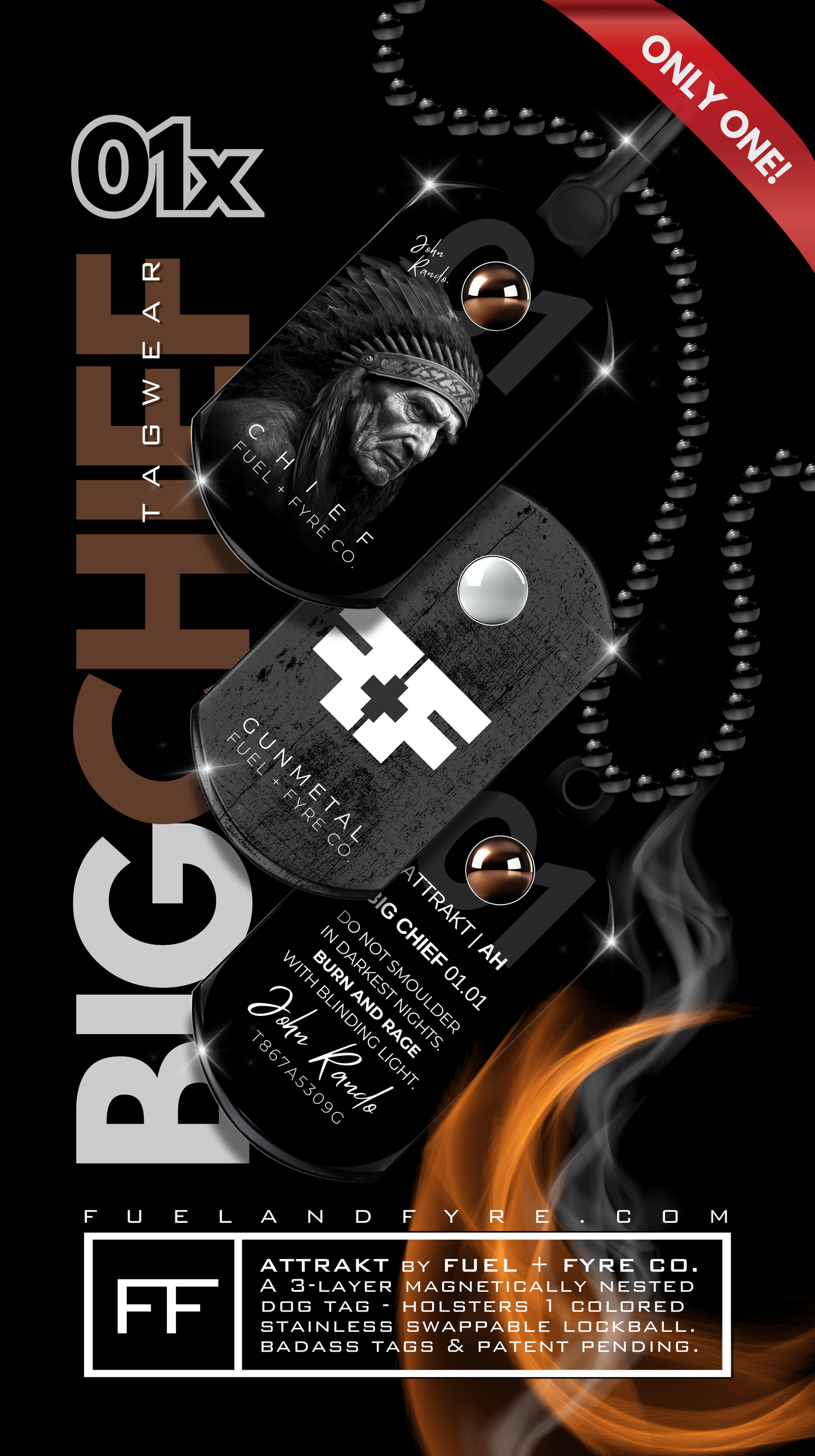 ATTRAKT LE | Magnetic Dog Tags | Chief by John Rando | AH