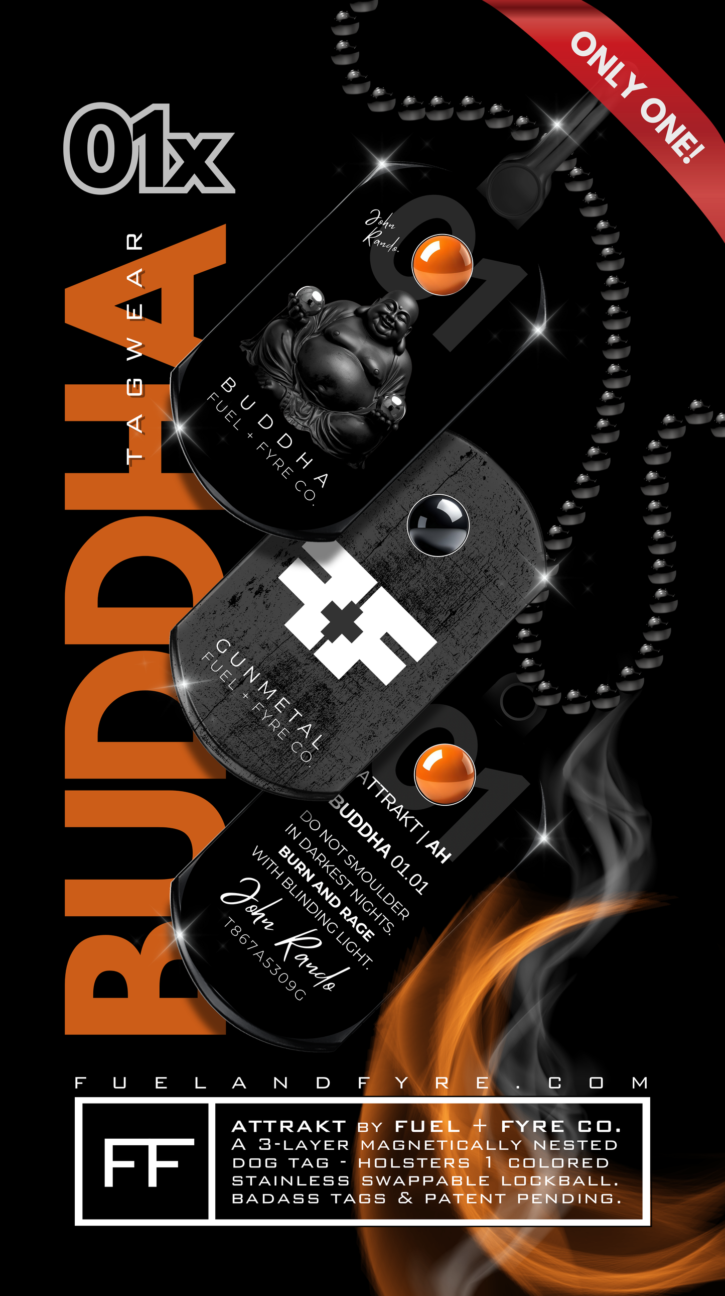 ATTRAKT LE | Magnetic Dog Tags | Buddha by John Rando | AH