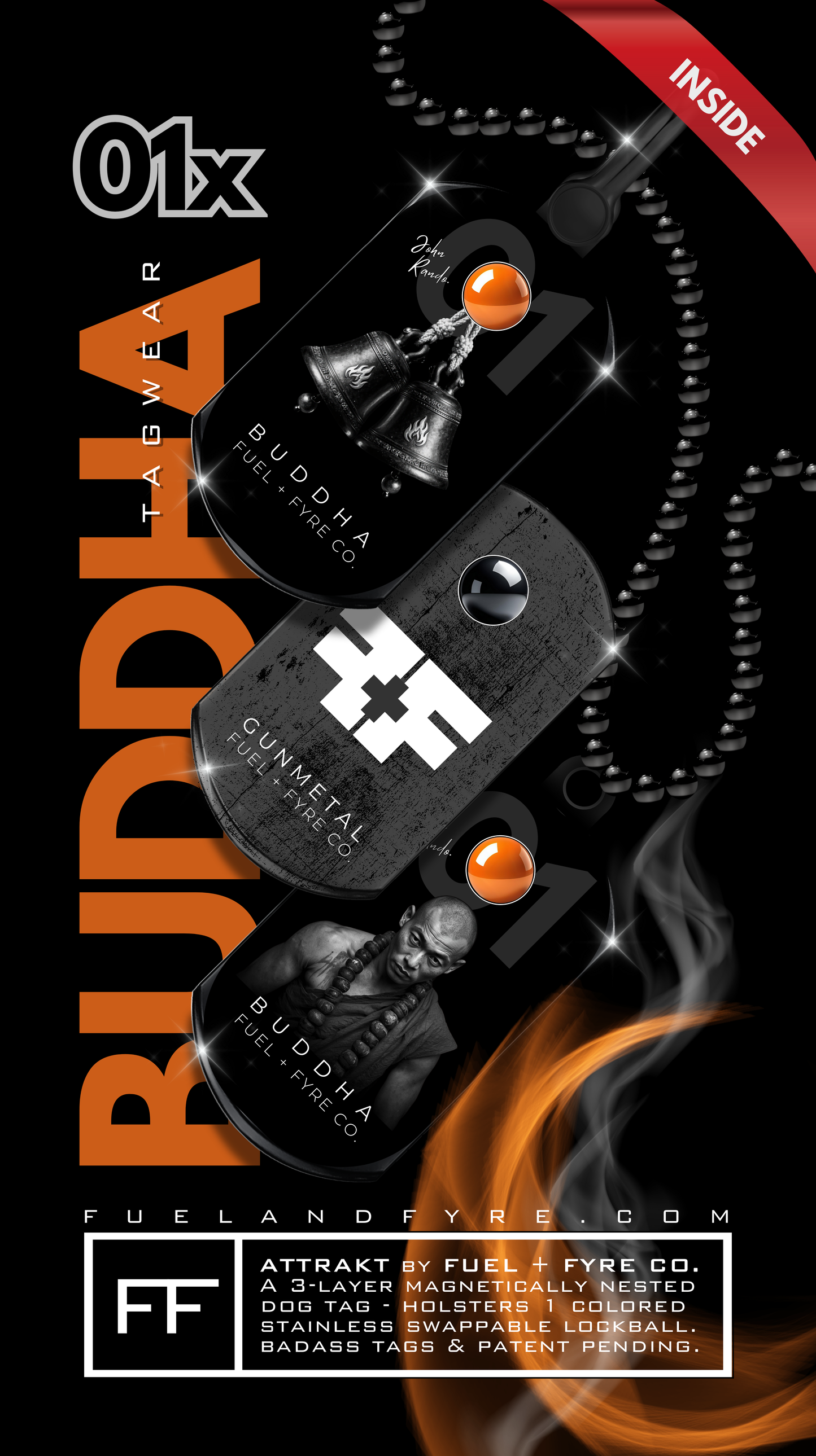 ATTRAKT LE | Magnetic Dog Tags | Buddha by John Rando | AH