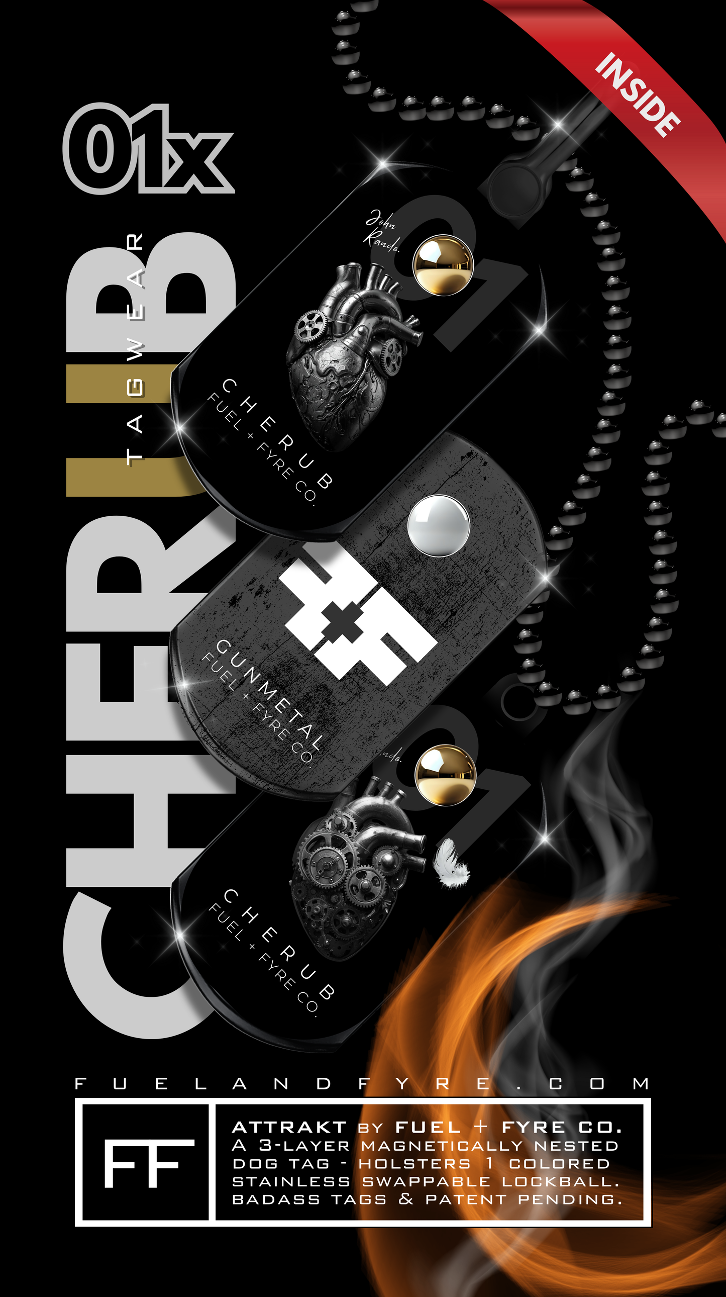 ATTRAKT LE | Magnetic Dog Tags | Cherub by John Rando | AH
