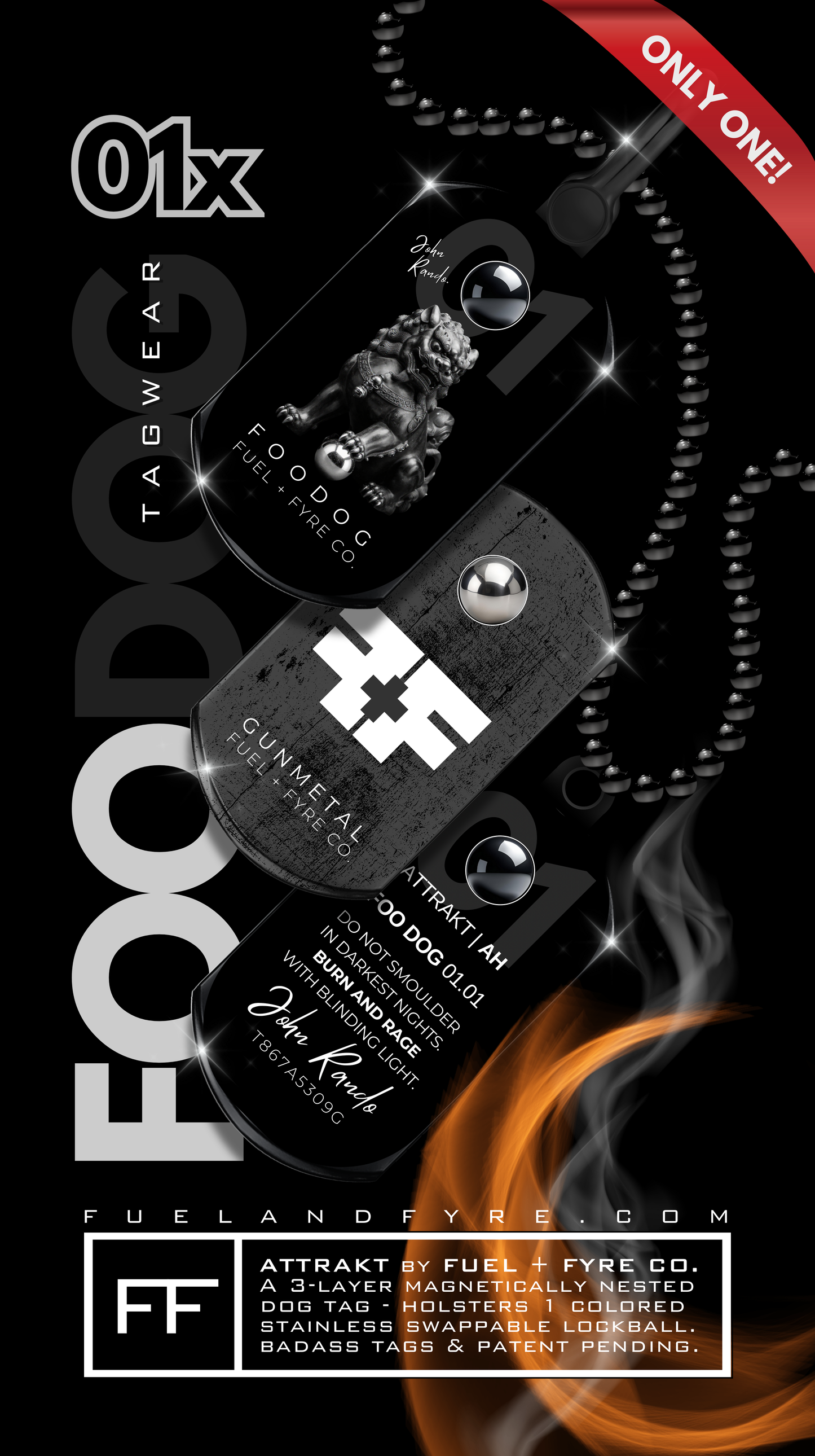 ATTRAKT LE | Magnetic Dog Tags | Foo Dog by John Rando | AH