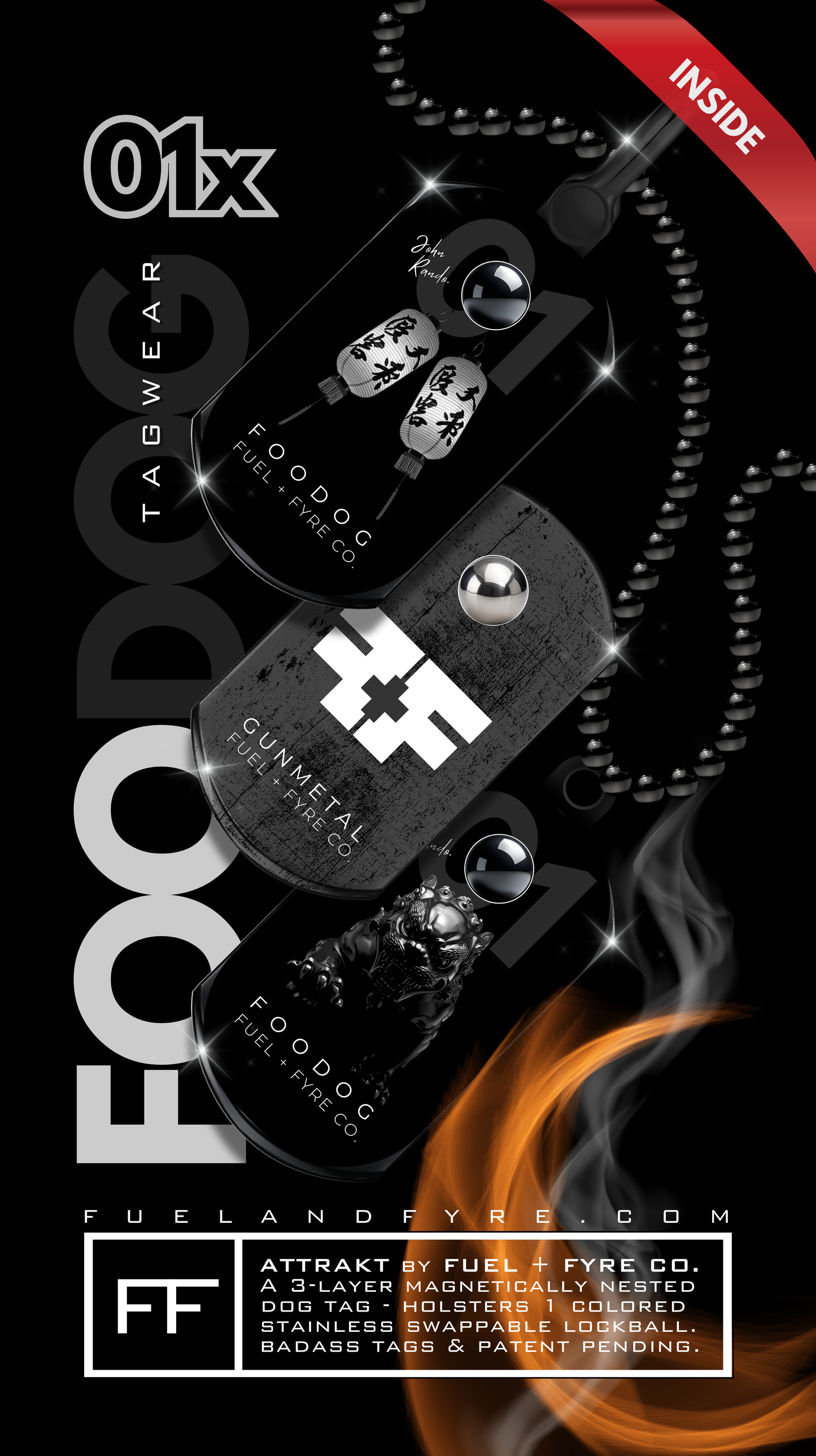 ATTRAKT LE | Magnetic Dog Tags | Foo Dog by John Rando | AH