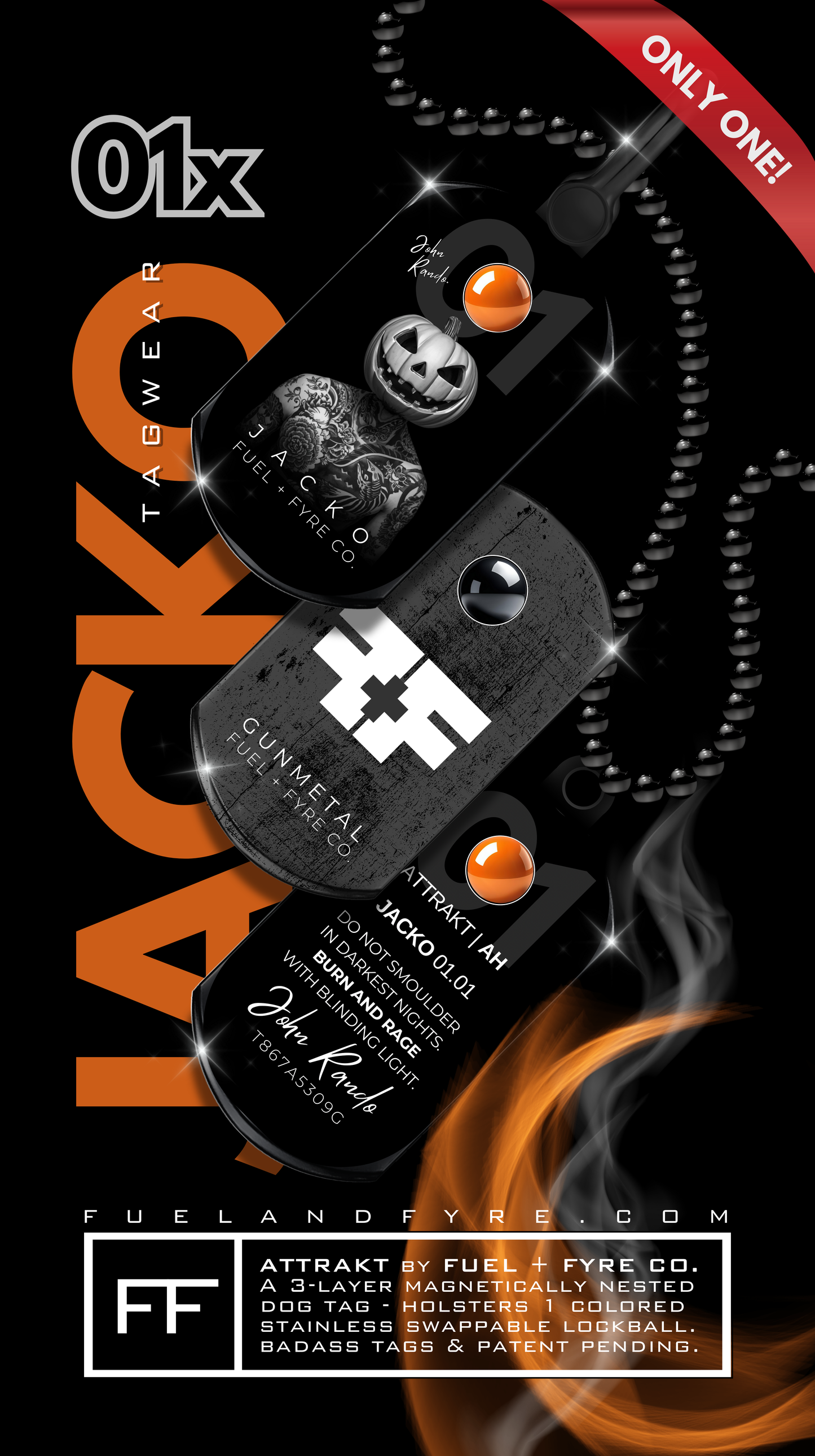 ATTRAKT LE | Magnetic Dog Tags | Jack-O by John Rando | AH