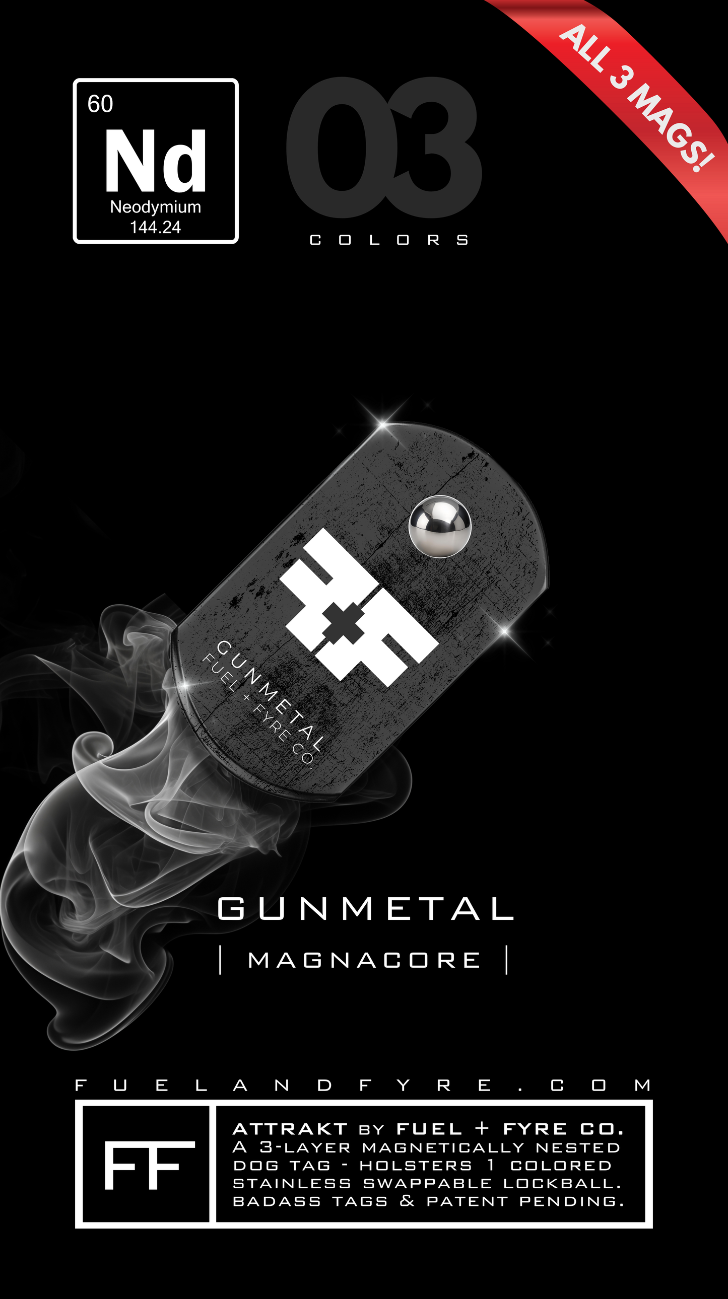 ATTRAKT LE | Magnetic Dog Tags | Medusa by John Rando | AH