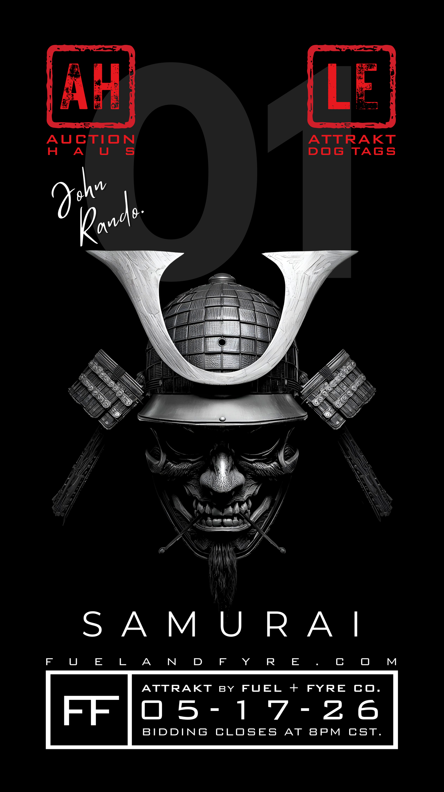 ATTRAKT LE | Magnetic Dog Tags | Samurai by John Rando | AH