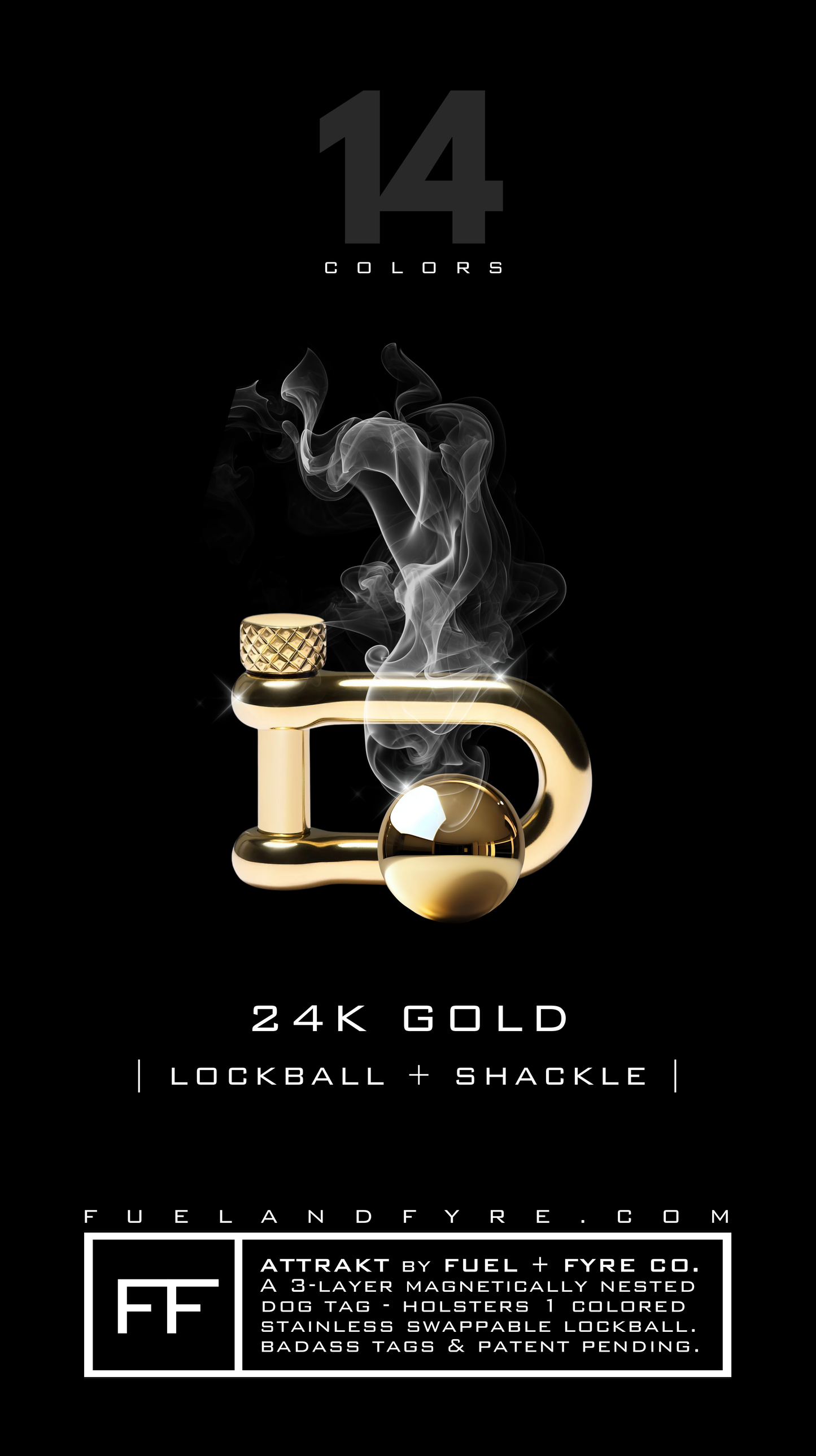 Lockball + Shackle Set // 24K Gold