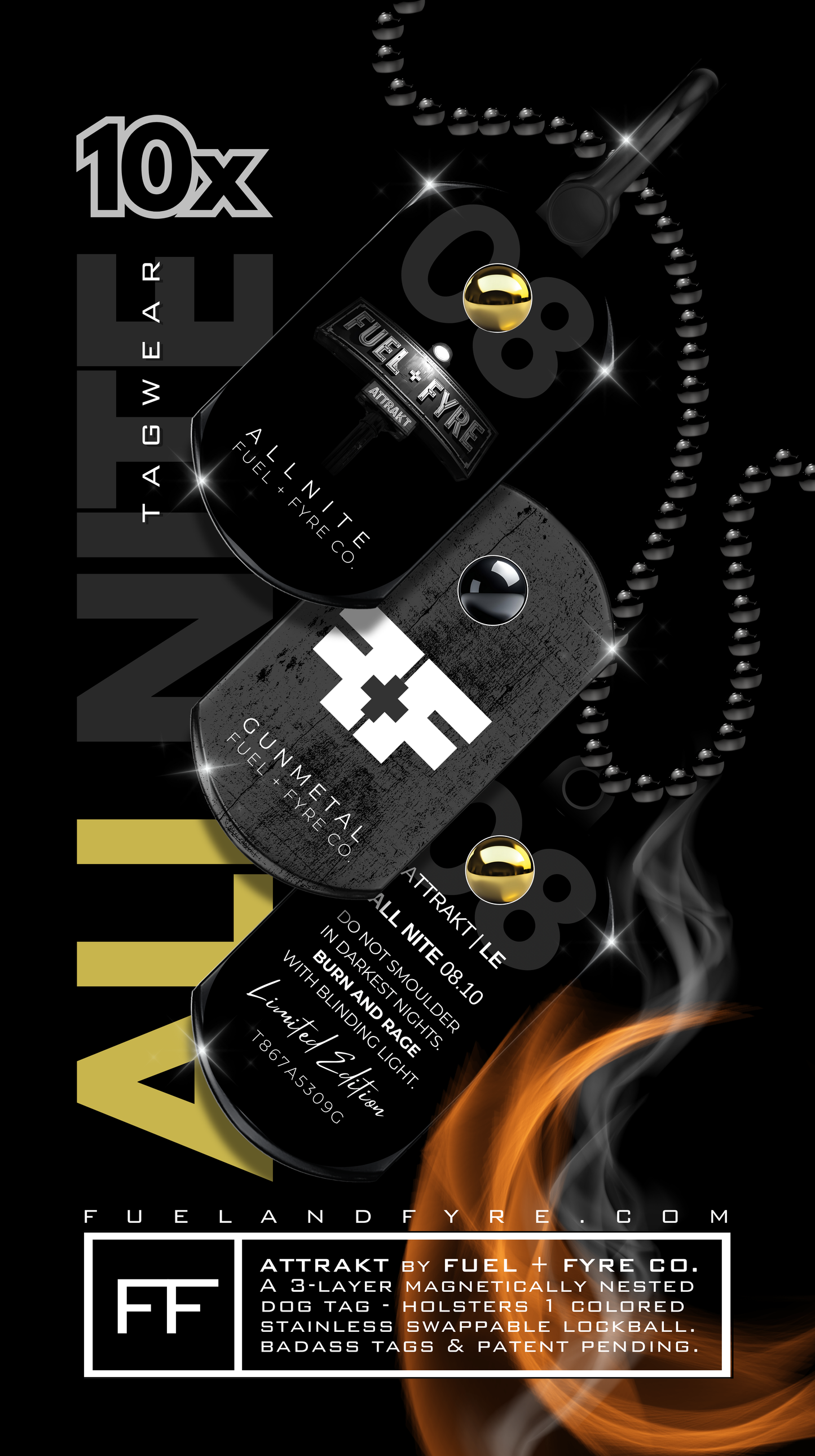 ATTRAKT LE | Magnetic Dog Tags | All-Nite