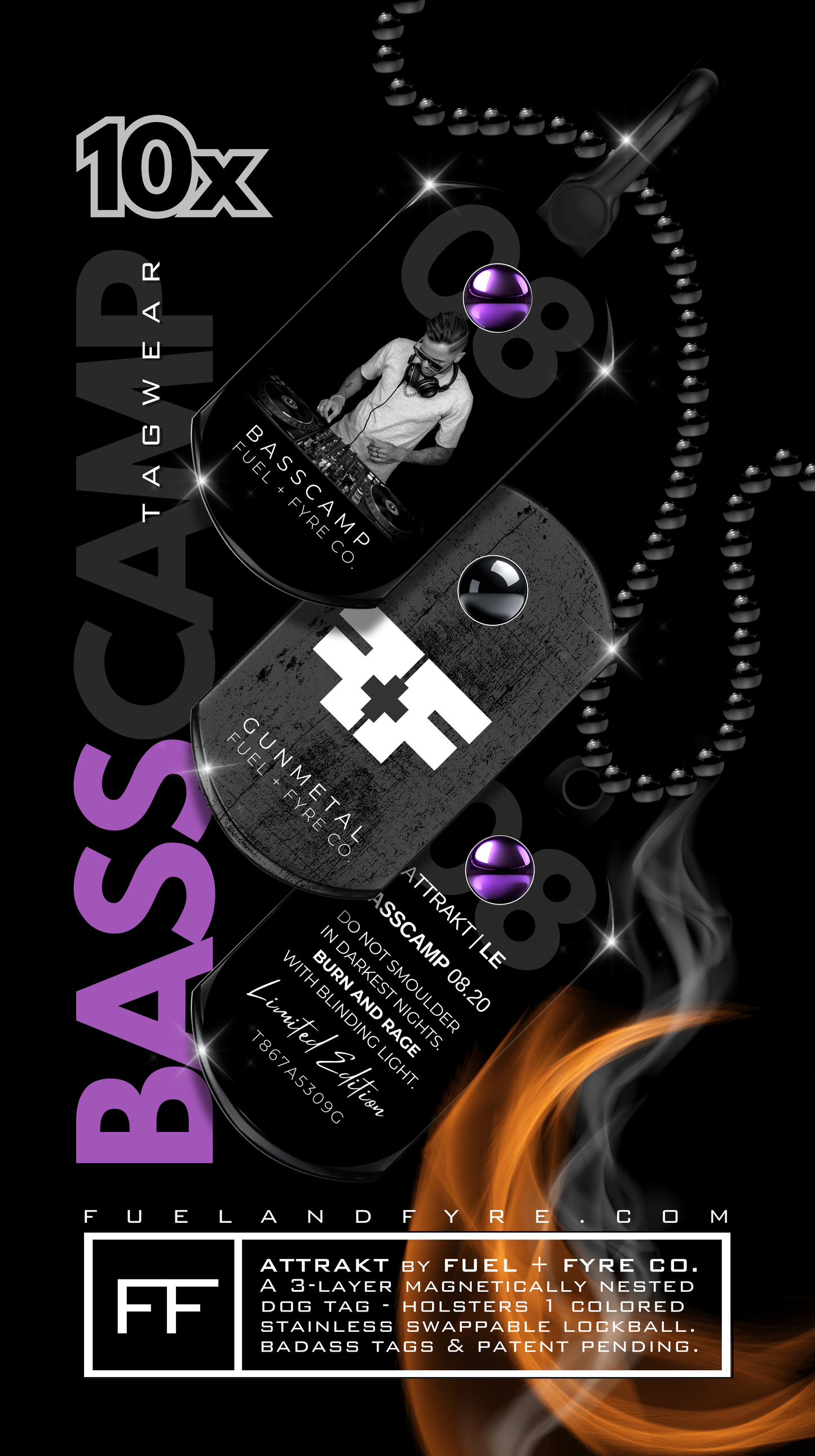 ATTRAKT LE | Magnetic Dog Tags | Basscamp