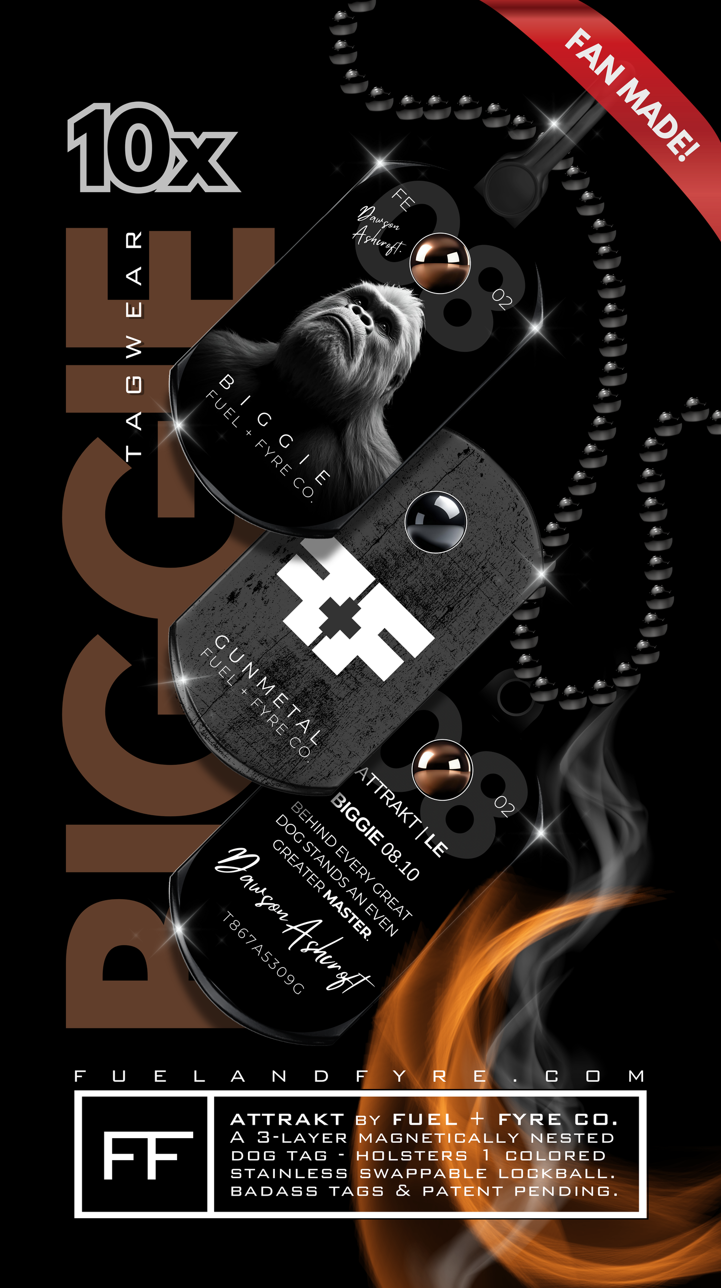 ATTRAKT LE | Magnetic Dog Tags | Biggie by Dawson Ashcroft