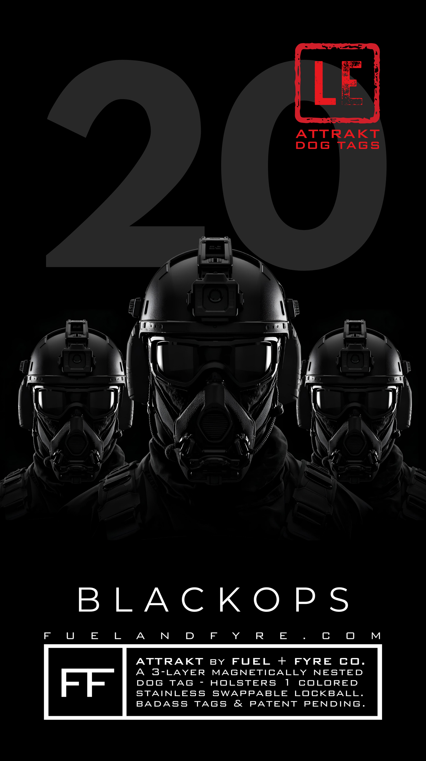 ATTRAKT LE | Magnetic Dog Tags | Black Ops