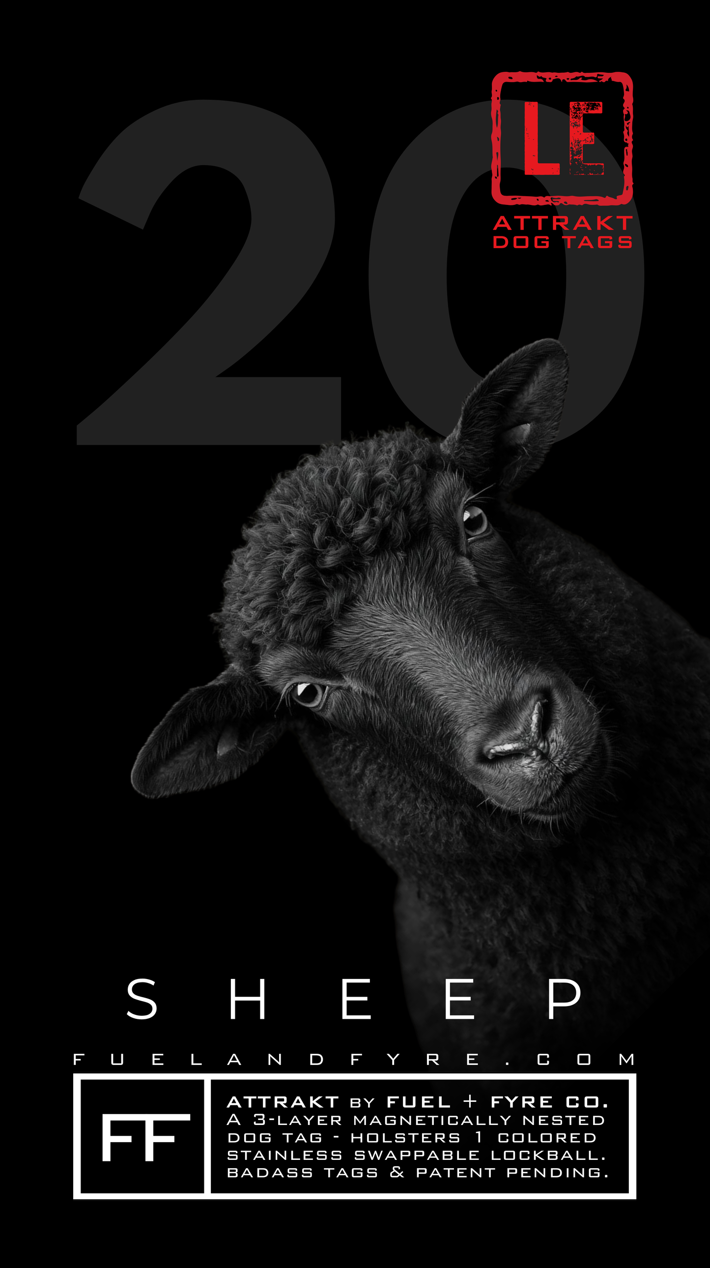 ATTRAKT LE | Magnetic Dog Tags | Black Sheep