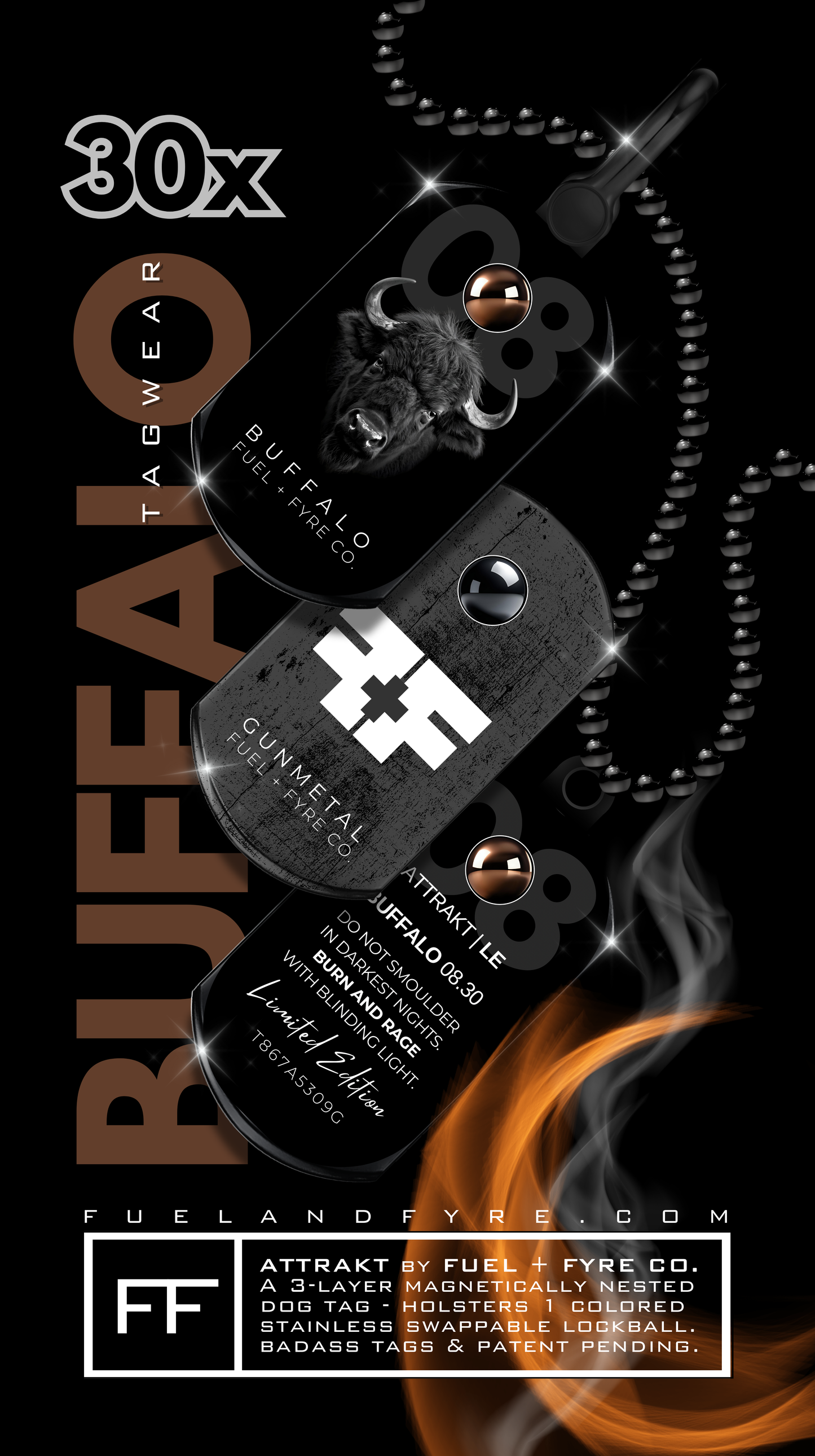 ATTRAKT LE | Magnetic Dog Tags | Buffalo