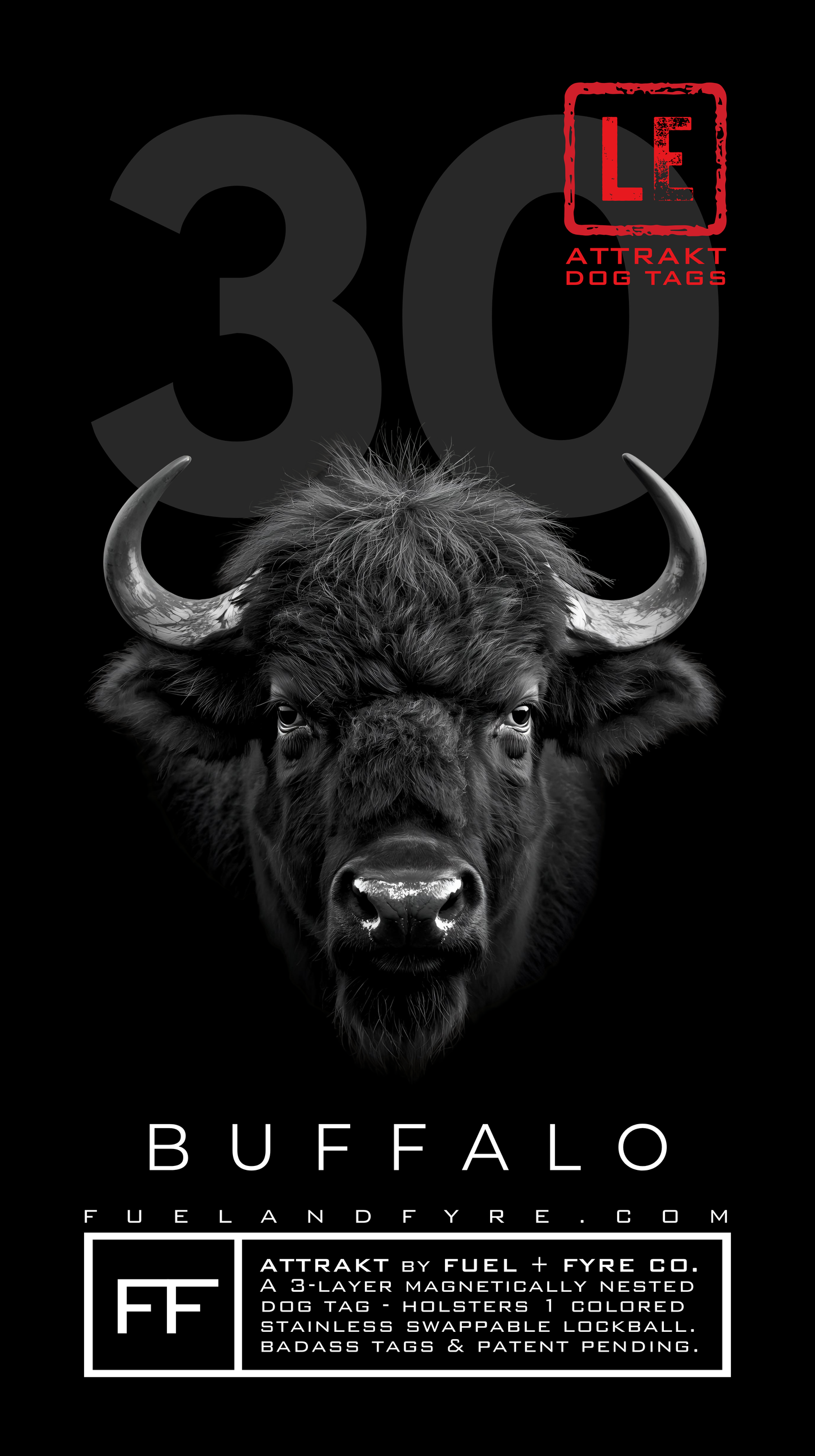 ATTRAKT LE | Magnetic Dog Tags | Buffalo