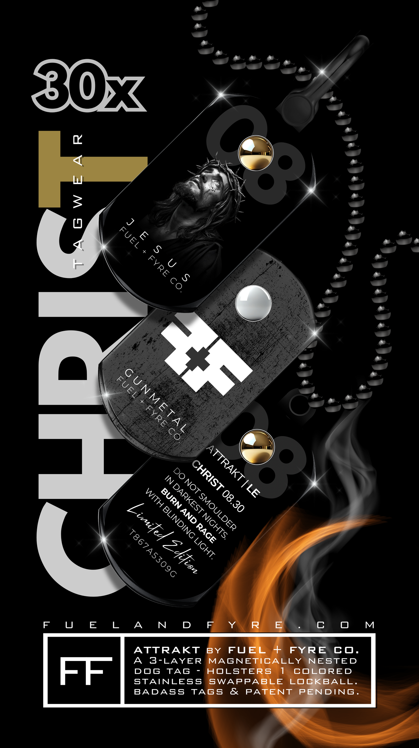ATTRAKT LE | Magnetic Dog Tags | Christ