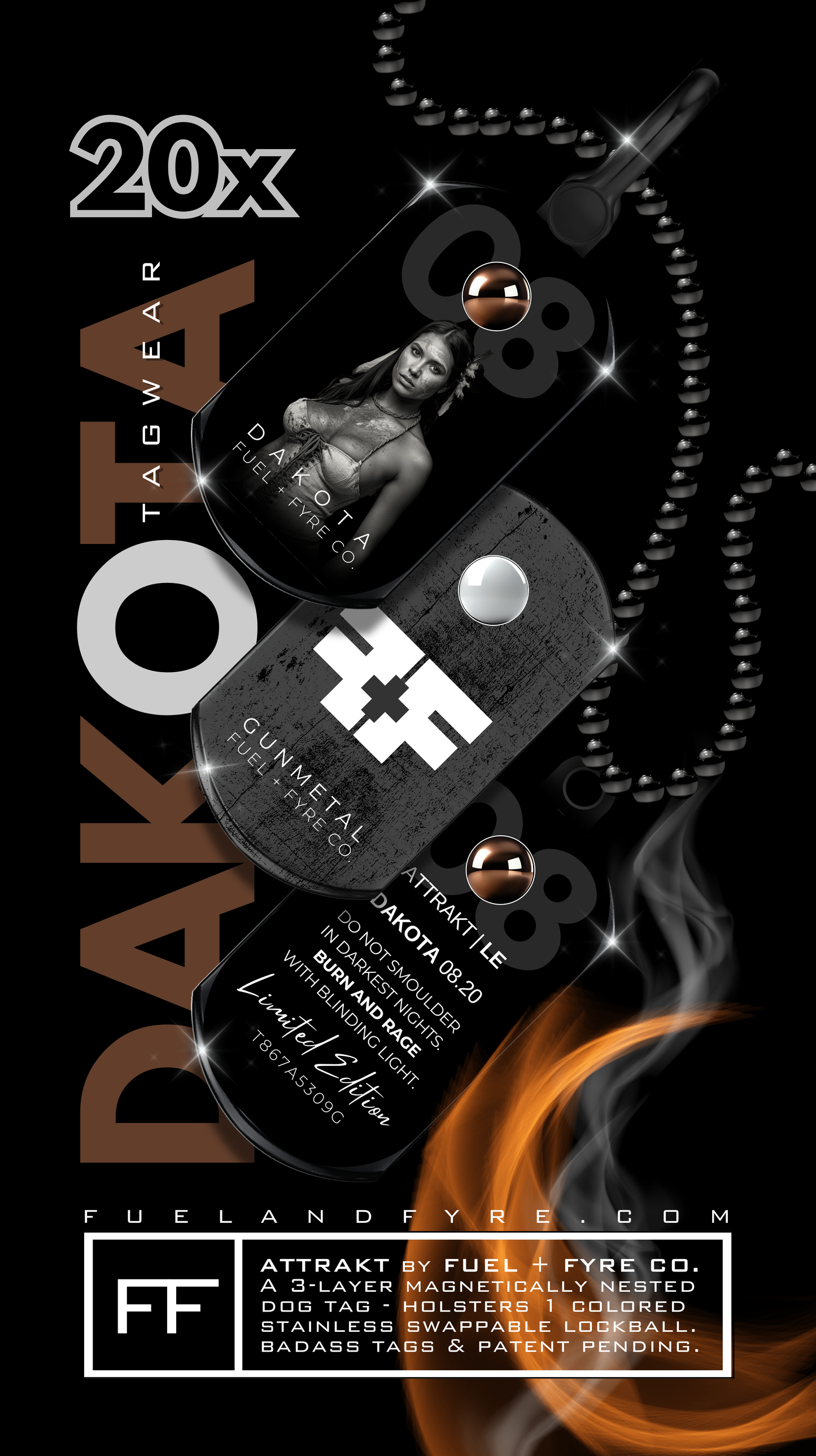 ATTRAKT LE | Magnetic Dog Tags | Dakota