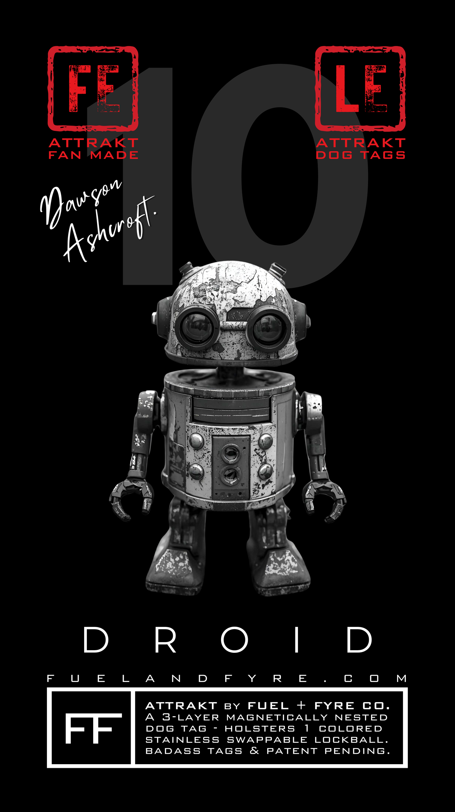 ATTRAKT LE | Magnetic Dog Tags | Droid by Dawson Ashcroft