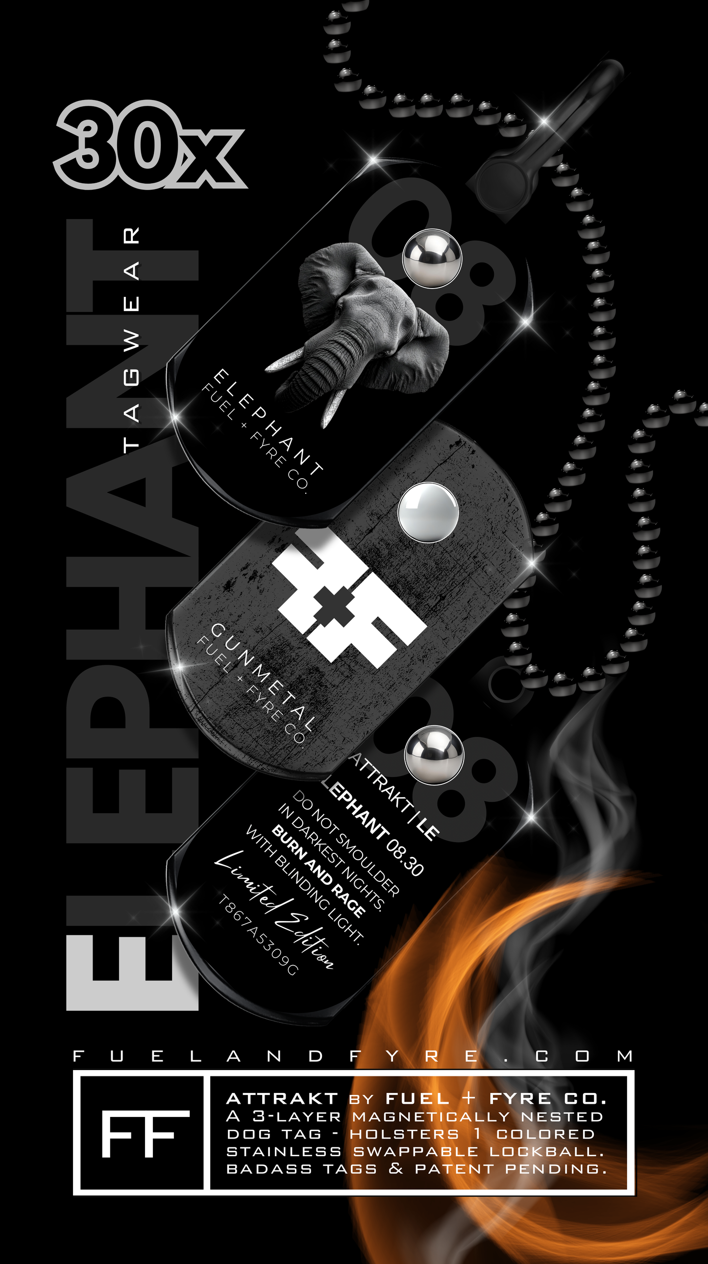 ATTRAKT LE | Magnetic Dog Tags | Elephant