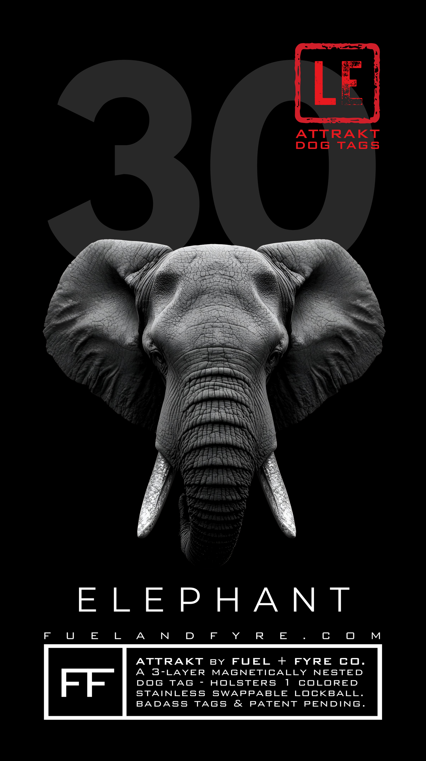 ATTRAKT LE | Magnetic Dog Tags | Elephant