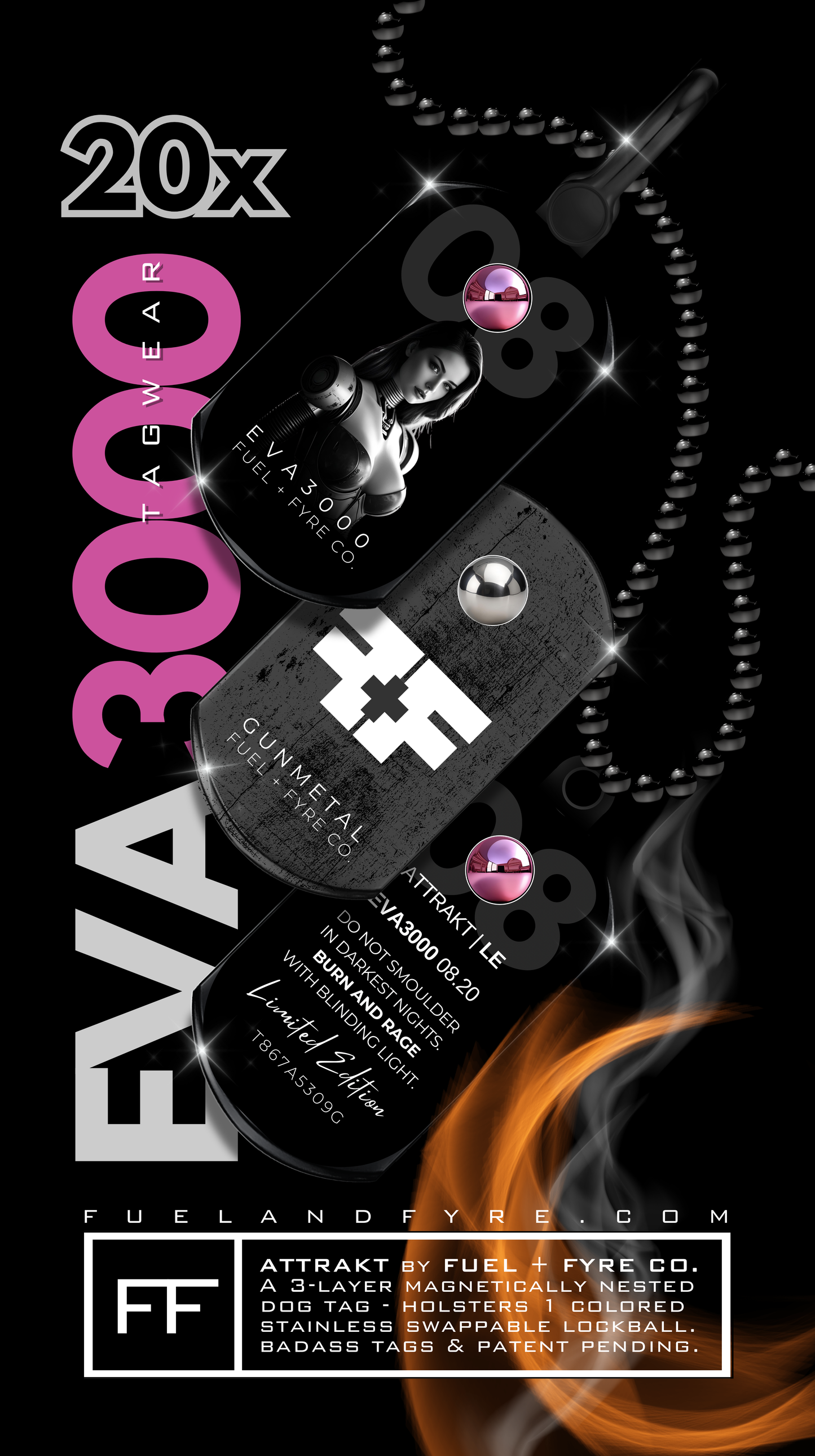 ATTRAKT LE | Magnetic Dog Tags | EVA3000