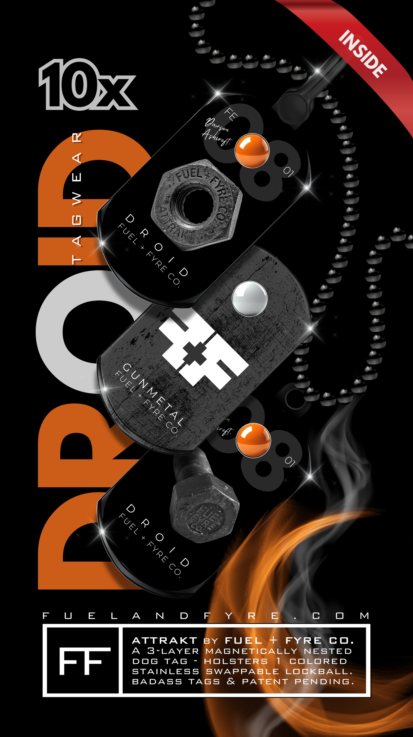 ATTRAKT LE | Magnetic Dog Tags | Droid by Dawson Ashcroft