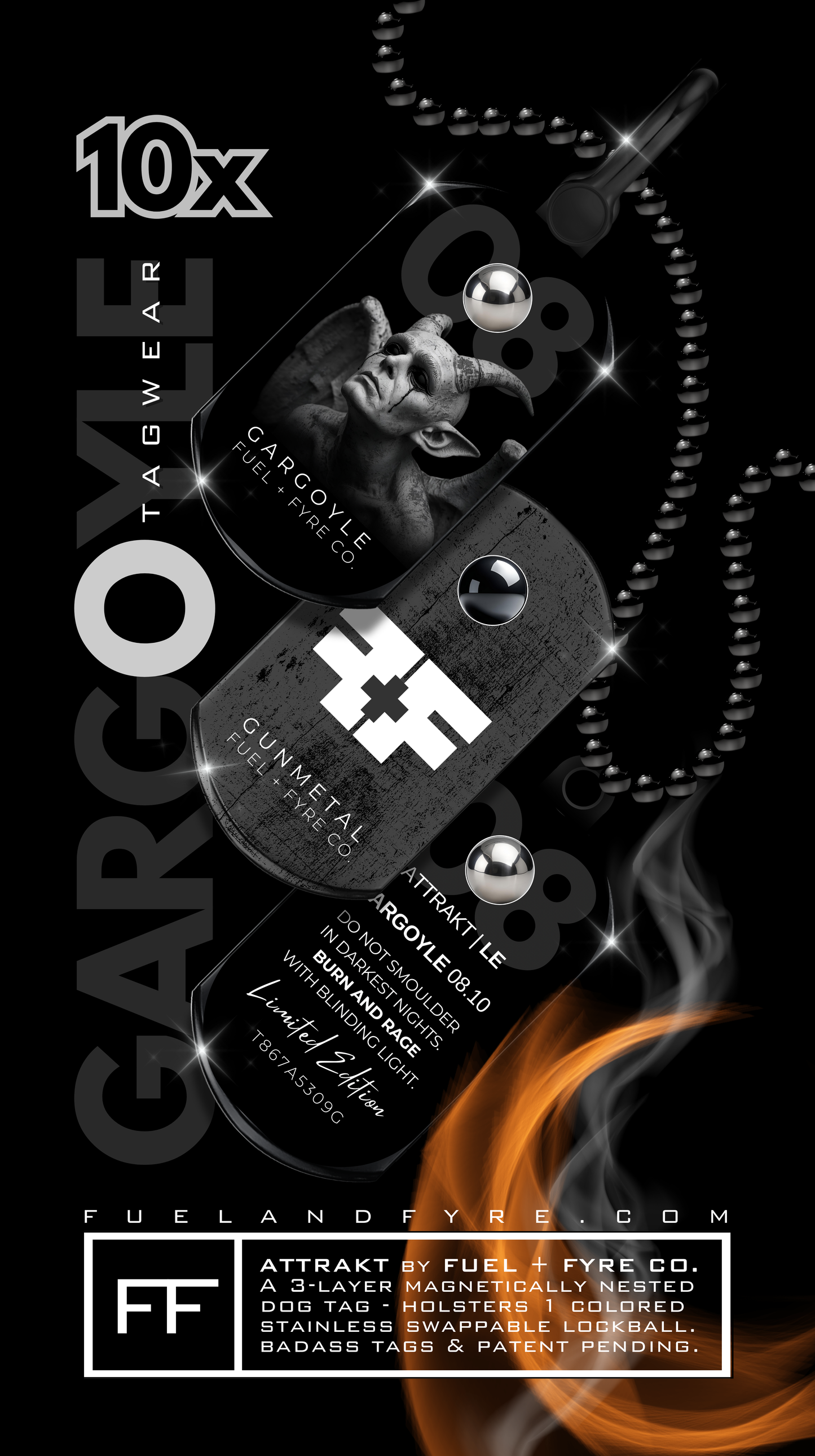 ATTRAKT LE | Magnetic Dog Tags | Gargoyle