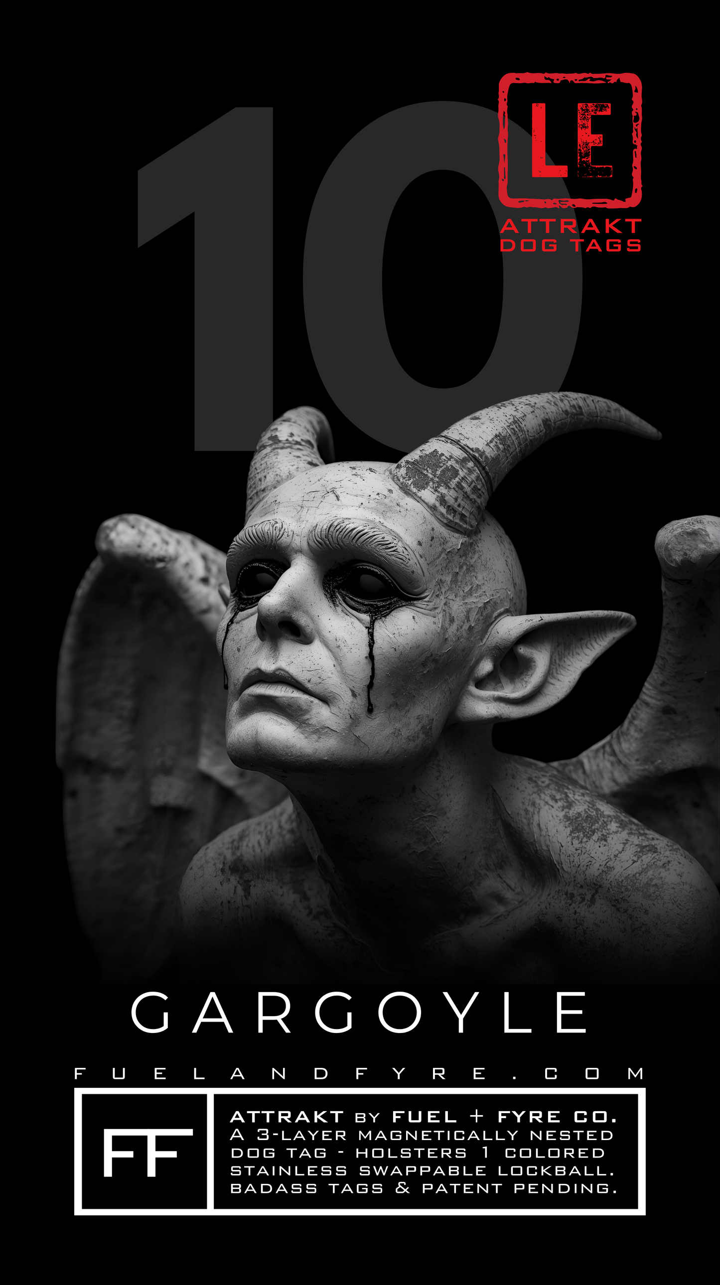 ATTRAKT LE | Magnetic Dog Tags | Gargoyle