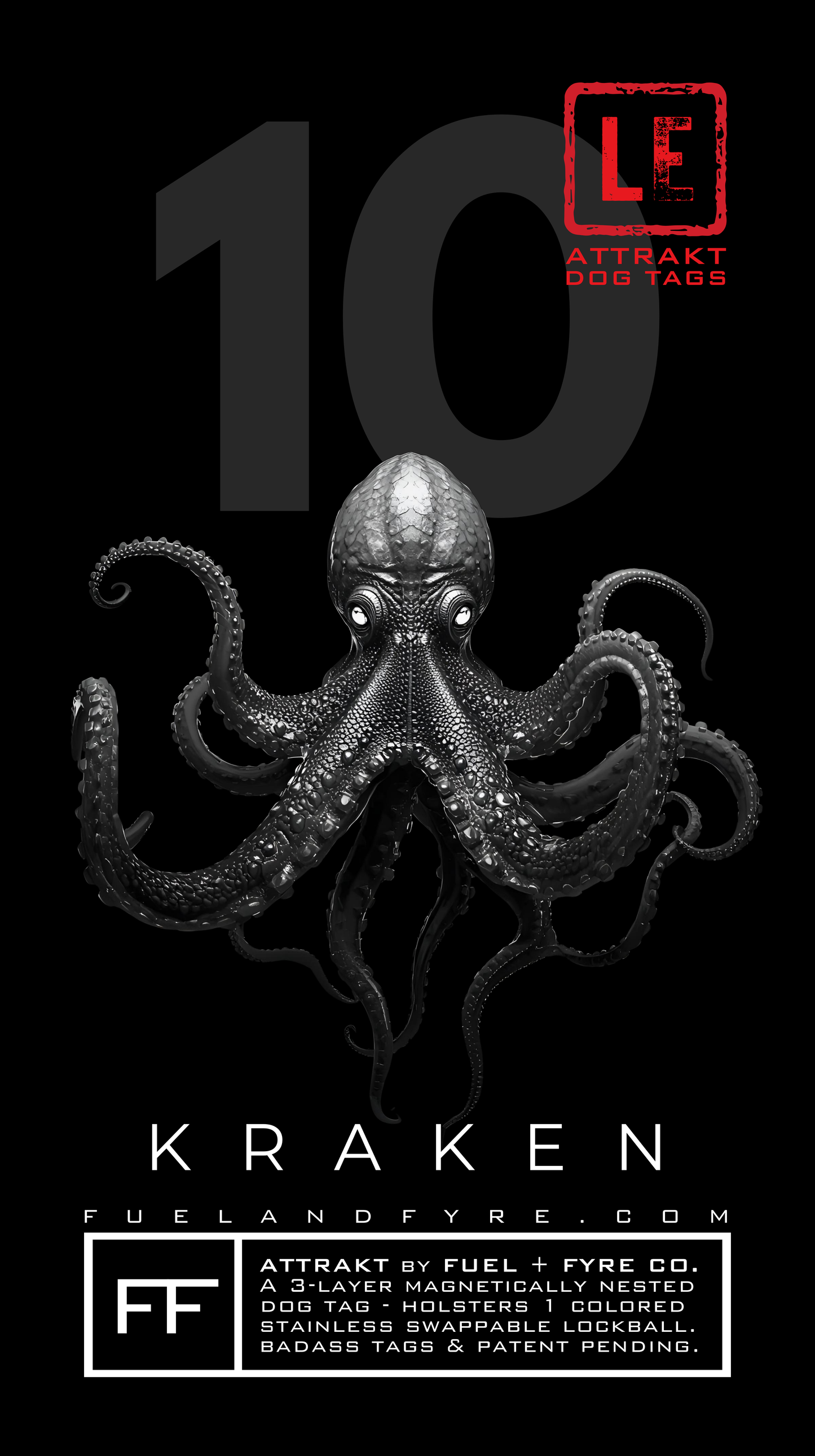 ATTRAKT LE | Magnetic Dog Tags | Kraken