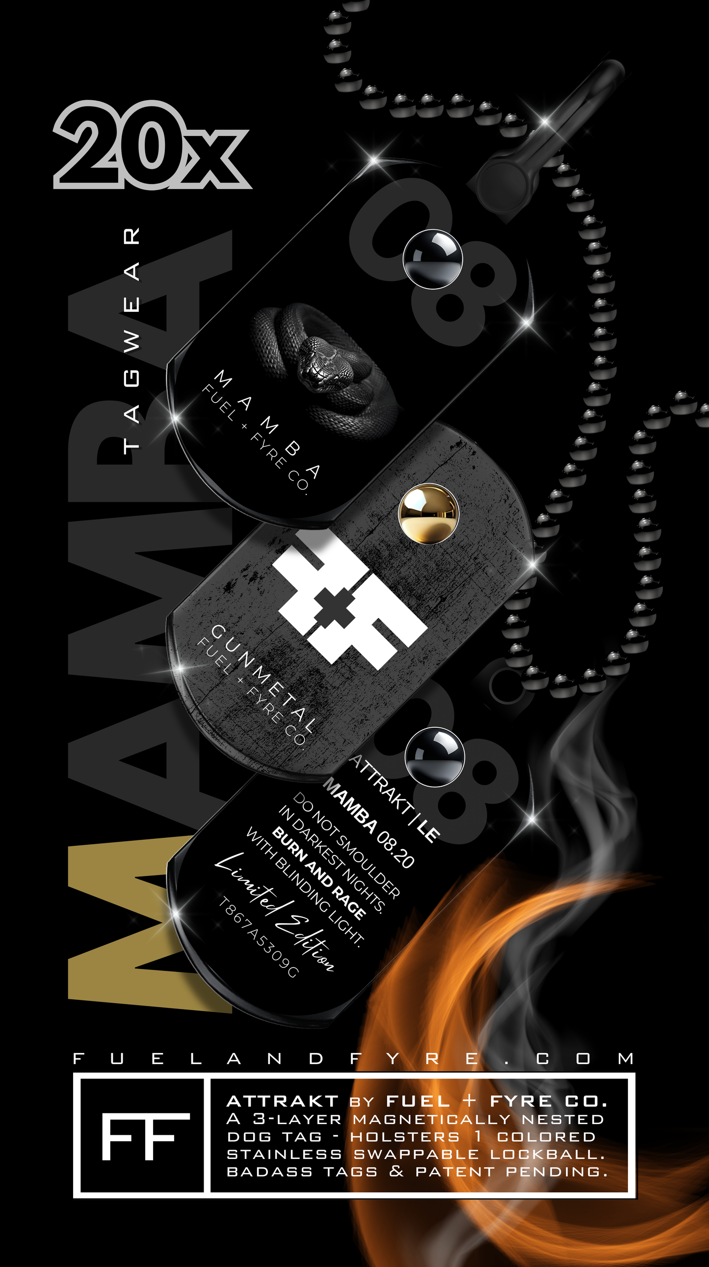 ATTRAKT LE | Magnetic Dog Tags | Mamba