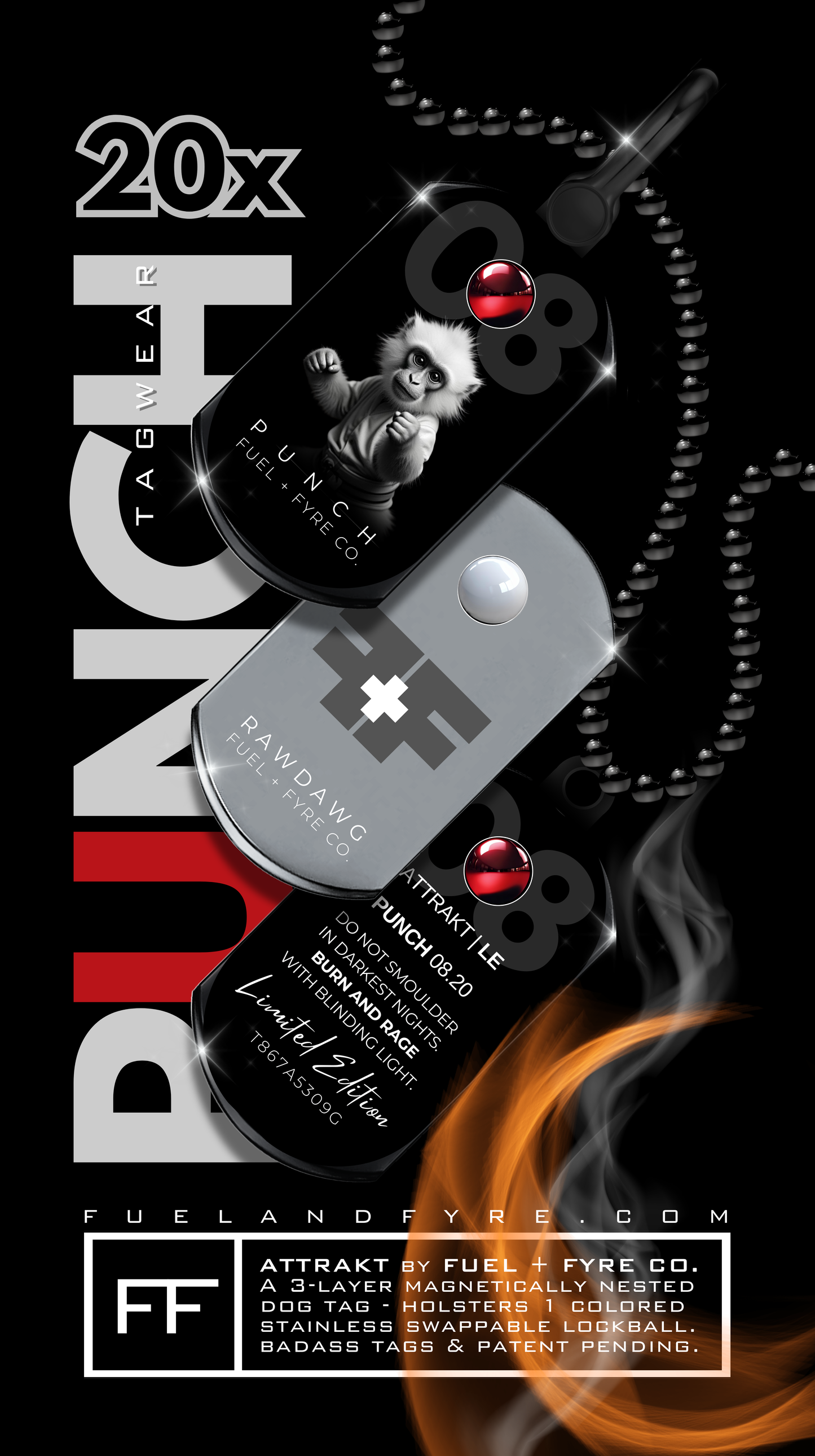 ATTRAKT LE | Magnetic Dog Tags | Punch