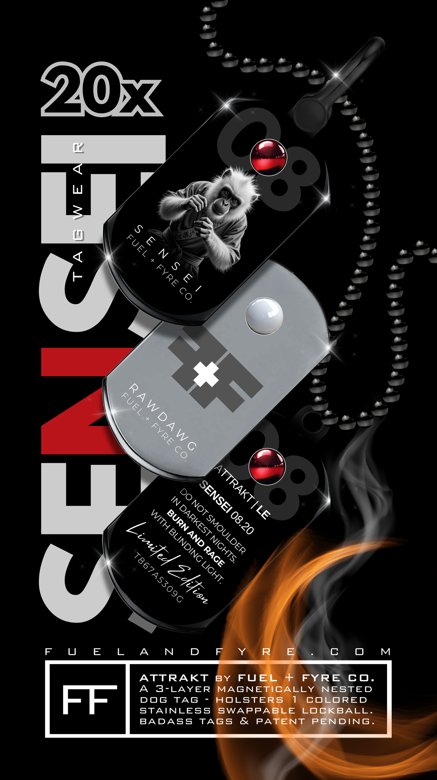 ATTRAKT LE | Magnetic Dog Tags | Sensei