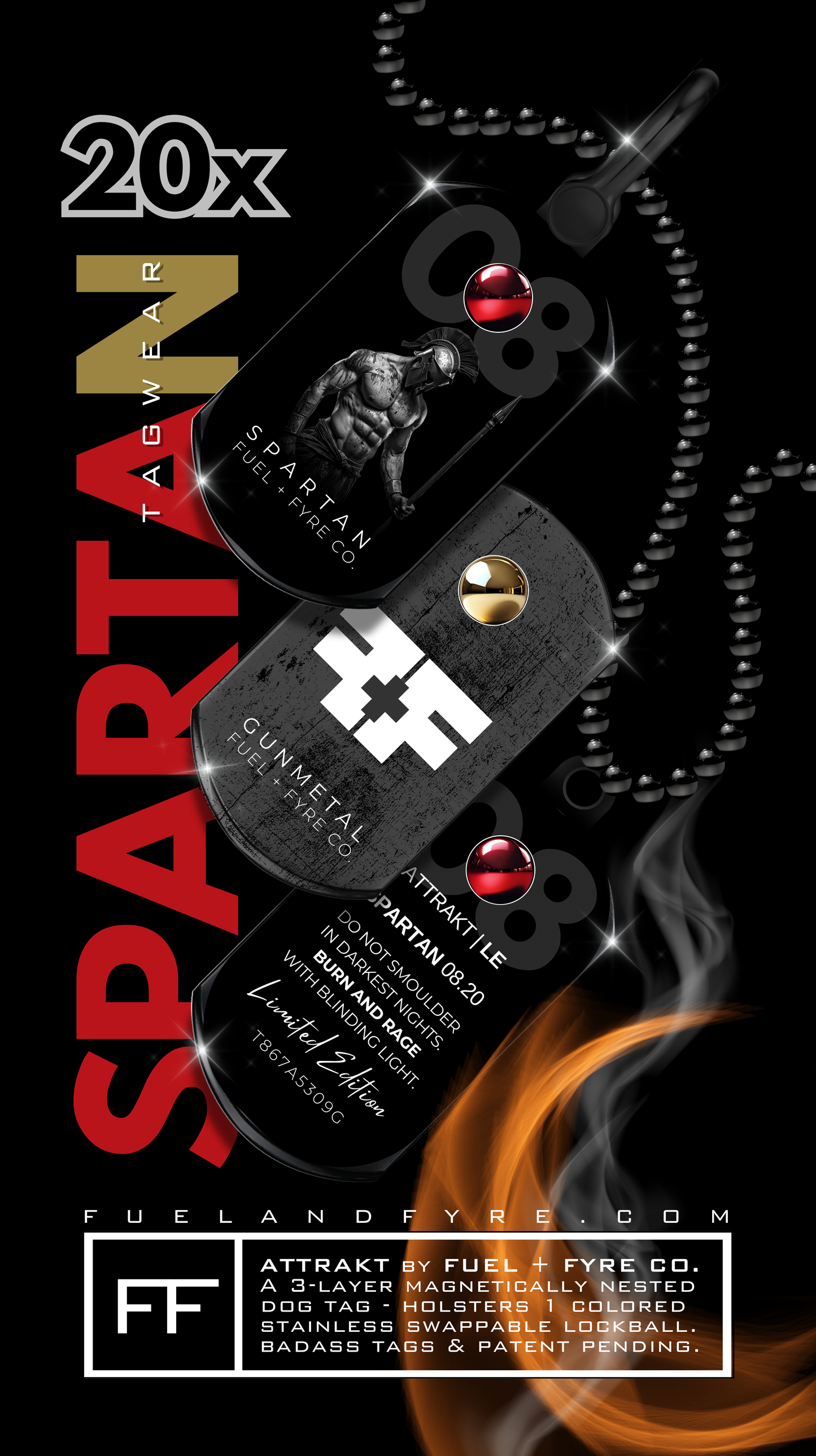 ATTRAKT LE | Magnetic Dog Tags | Spartan