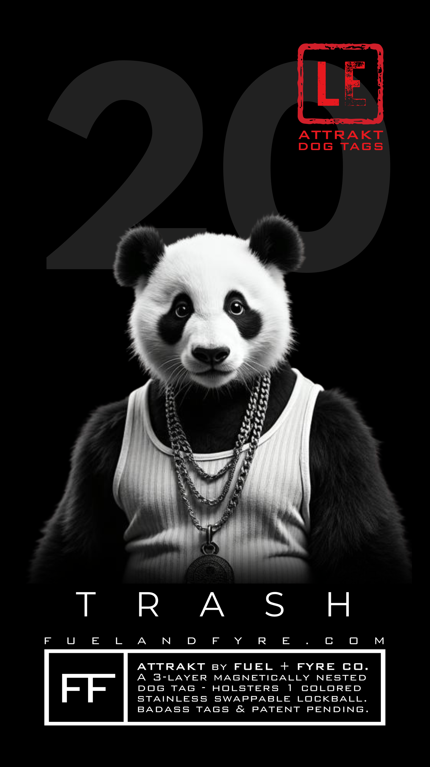 ATTRAKT LE | Magnetic Dog Tags | Trash Panda