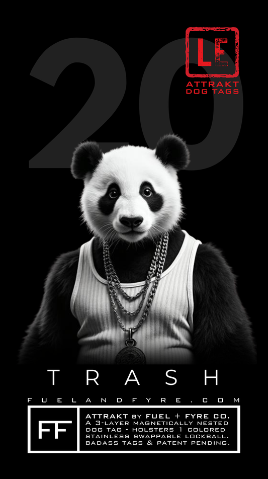 ATTRAKT LE | Magnetic Dog Tags | Trash Panda