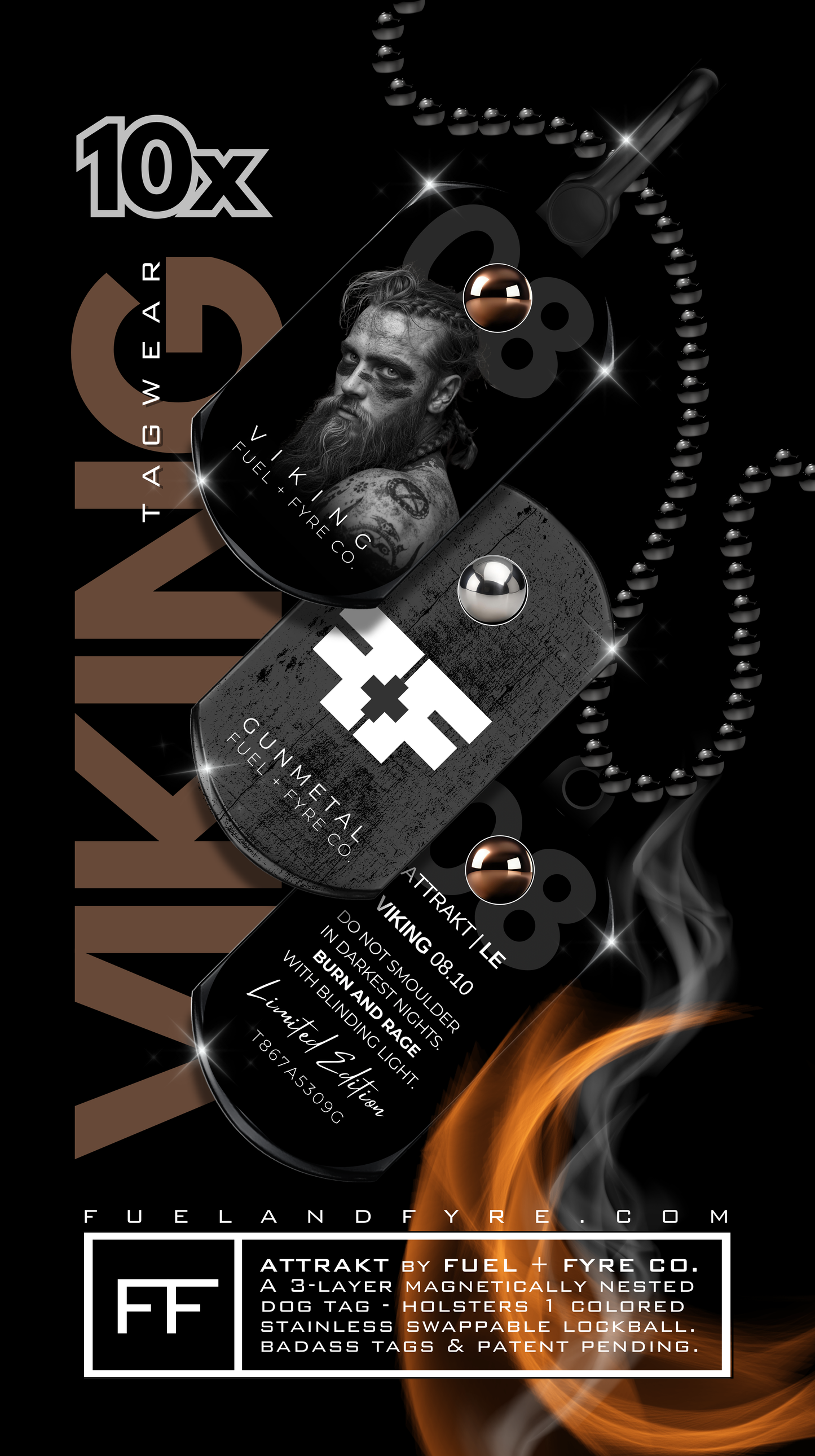 ATTRAKT LE | Magnetic Dog Tags | Viking