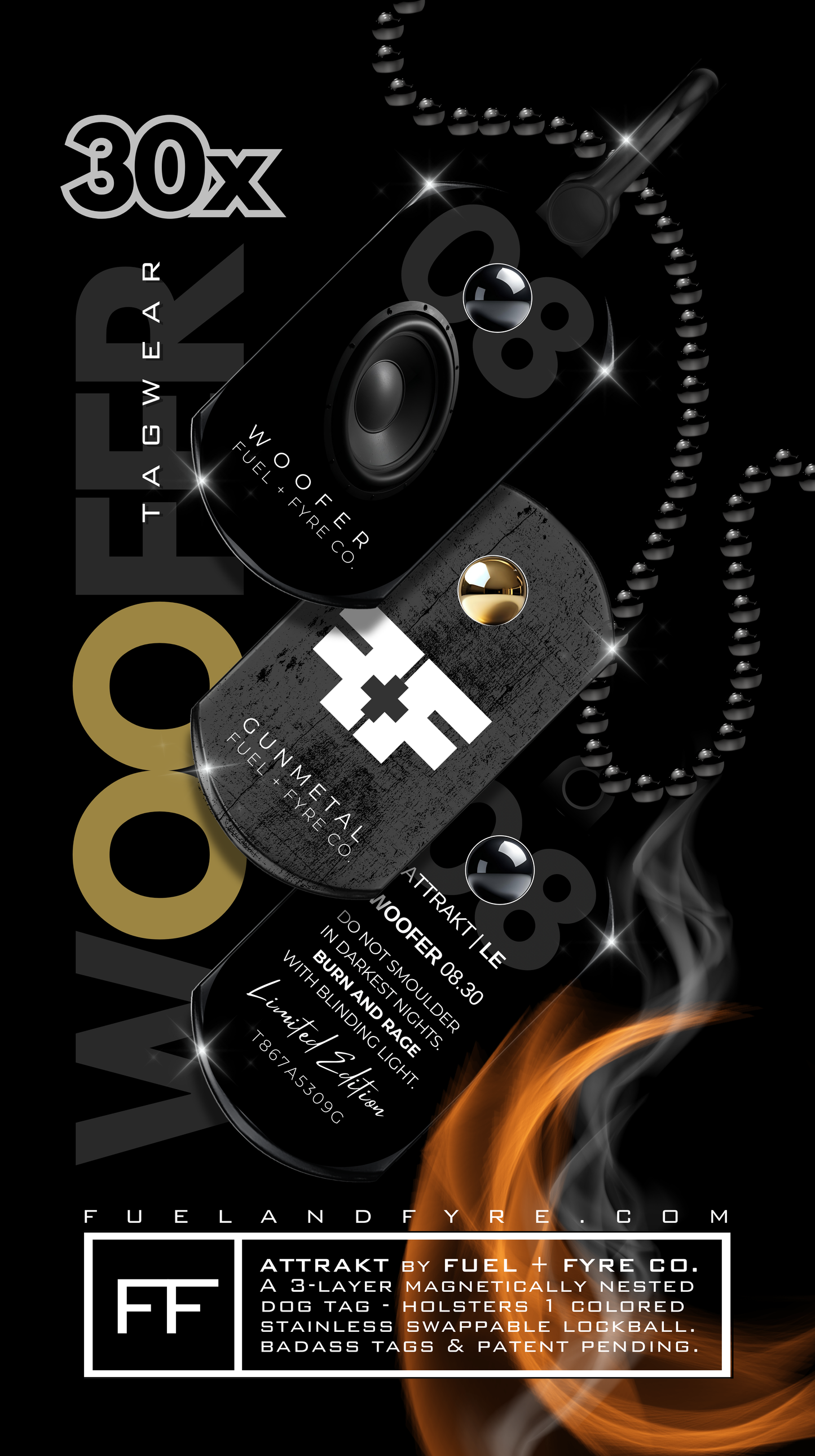 ATTRAKT LE | Magnetic Dog Tags | Woofer