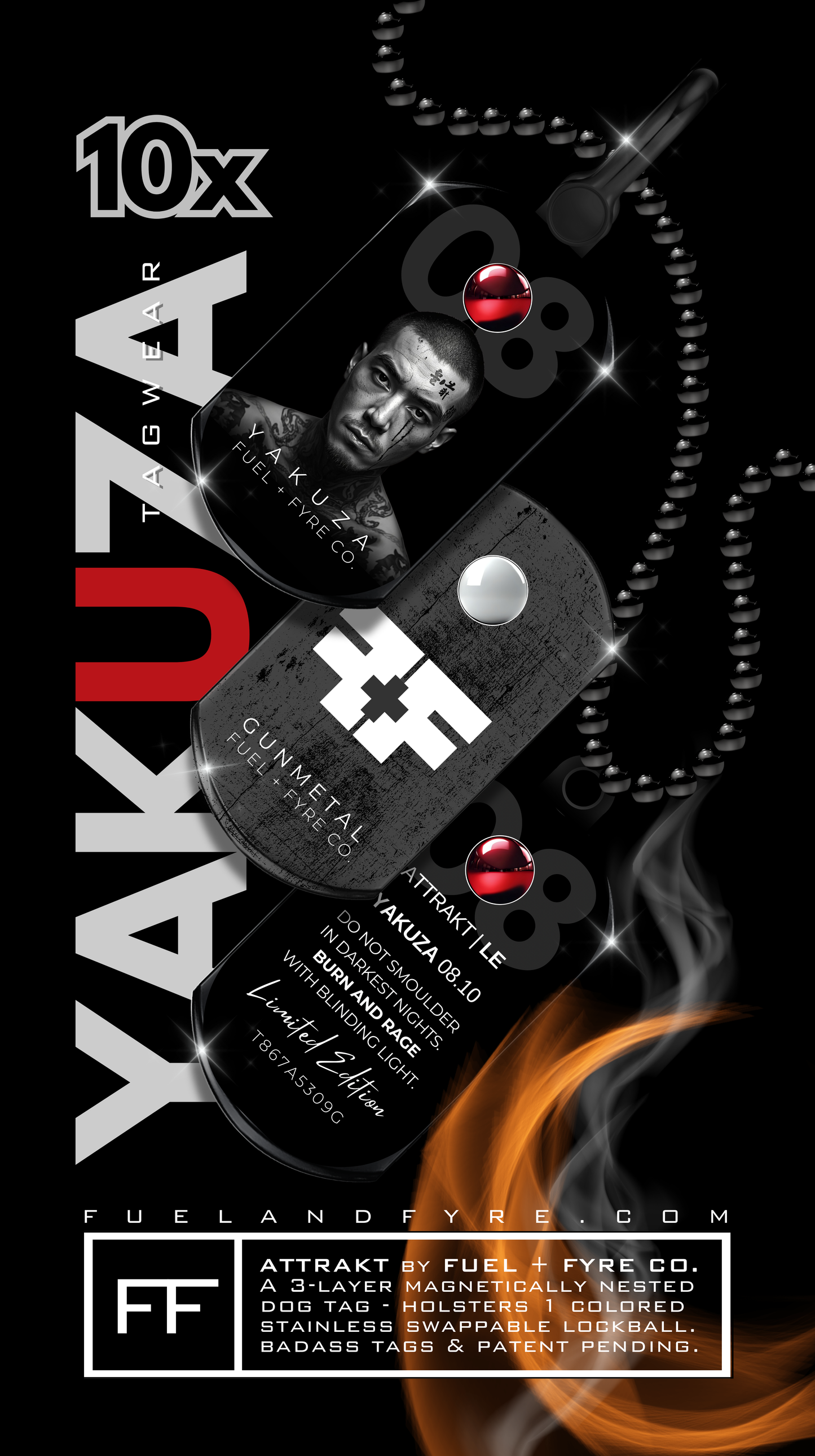 ATTRAKT LE | Magnetic Dog Tags | Yakuza