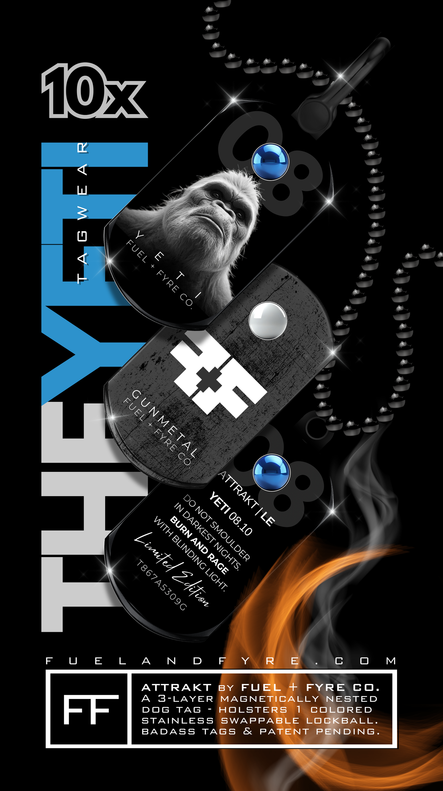 ATTRAKT LE | Magnetic Dog Tags | Yeti