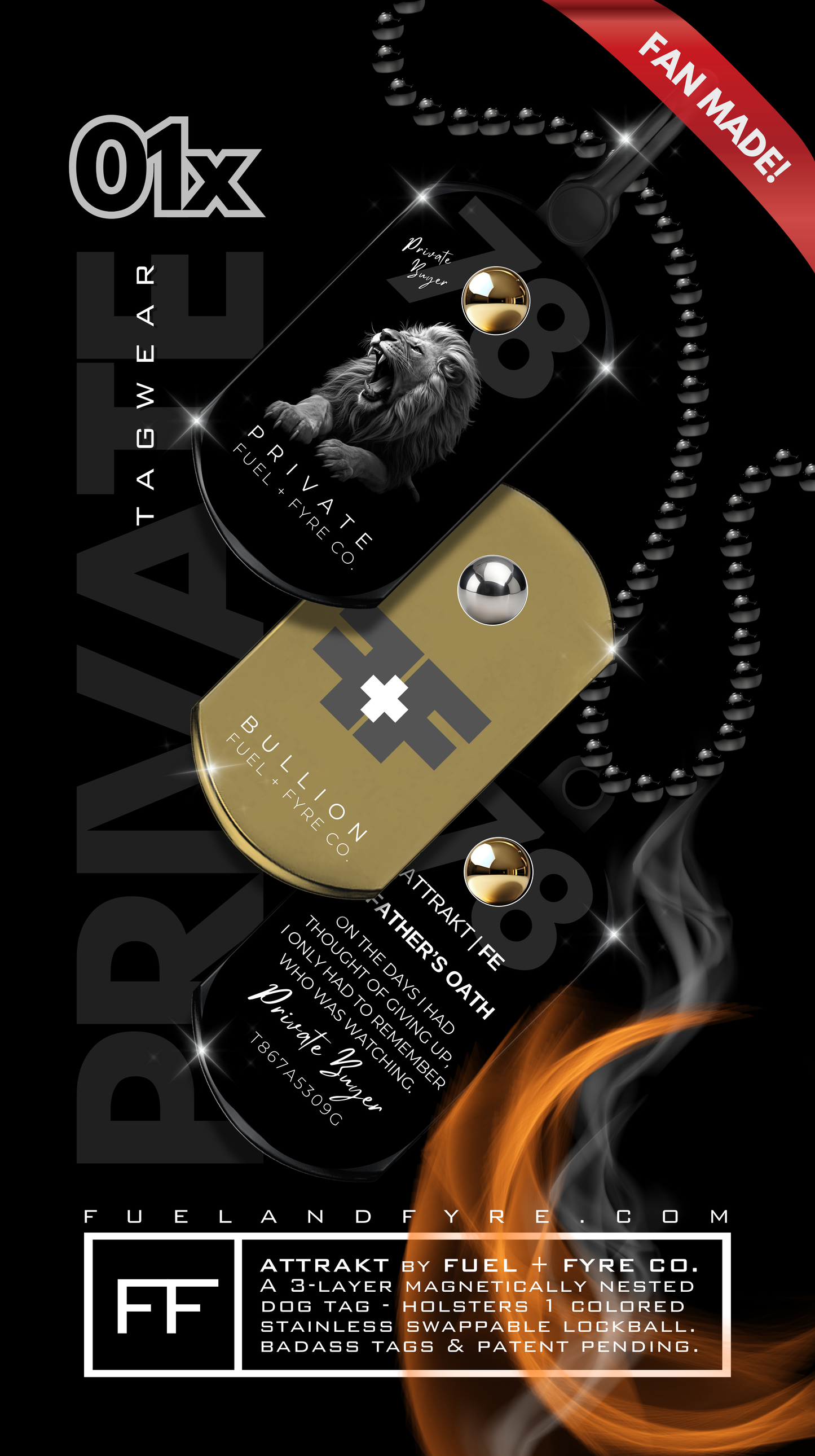 ATTRAKT FE | Magnetic Dog Tags | PRIVATE by Raja