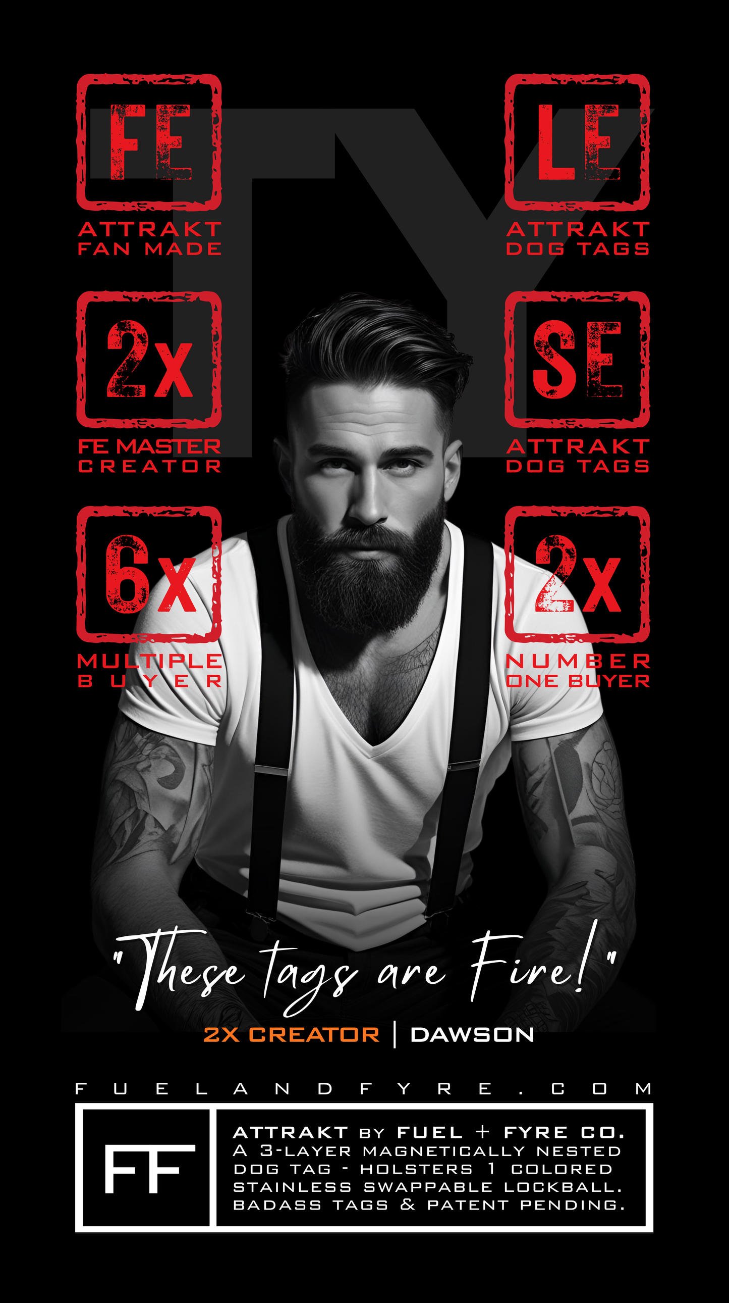 ATTRAKT FE | Magnetic Dog Tags | A1 / (Master Copy) by (Your Name)