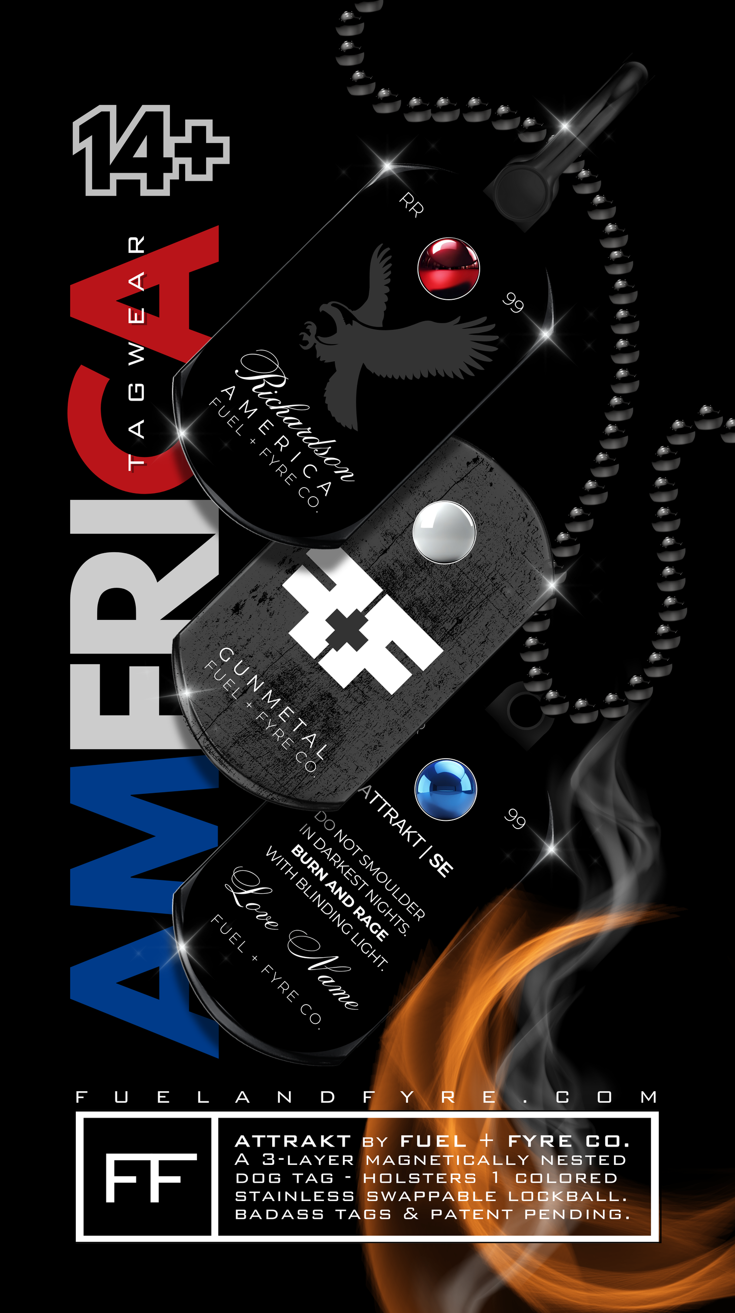 ATTRAKT SE | Magnetic Dog Tags | America