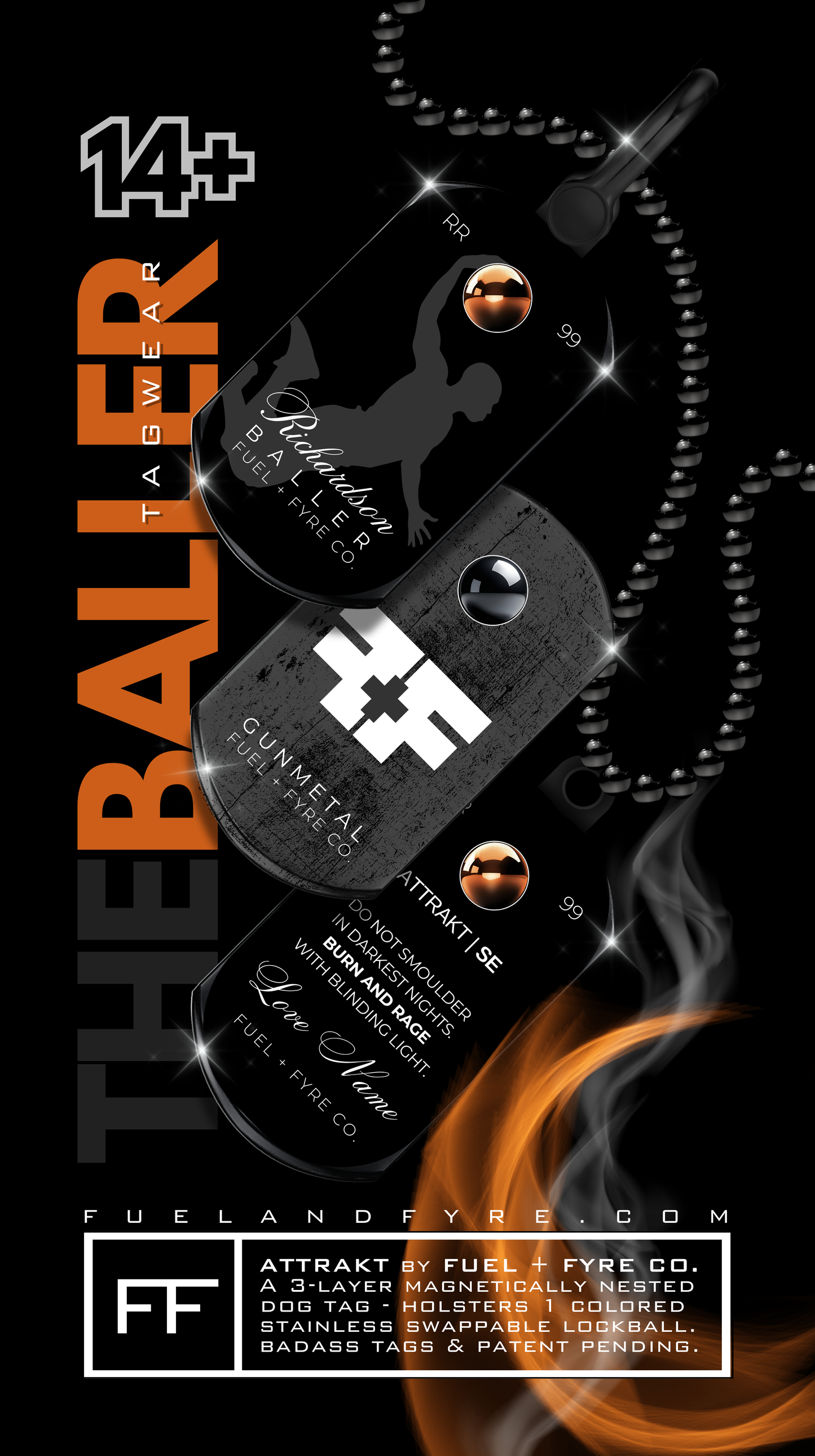 ATTRAKT SE | Magnetic Dog Tags | Baller