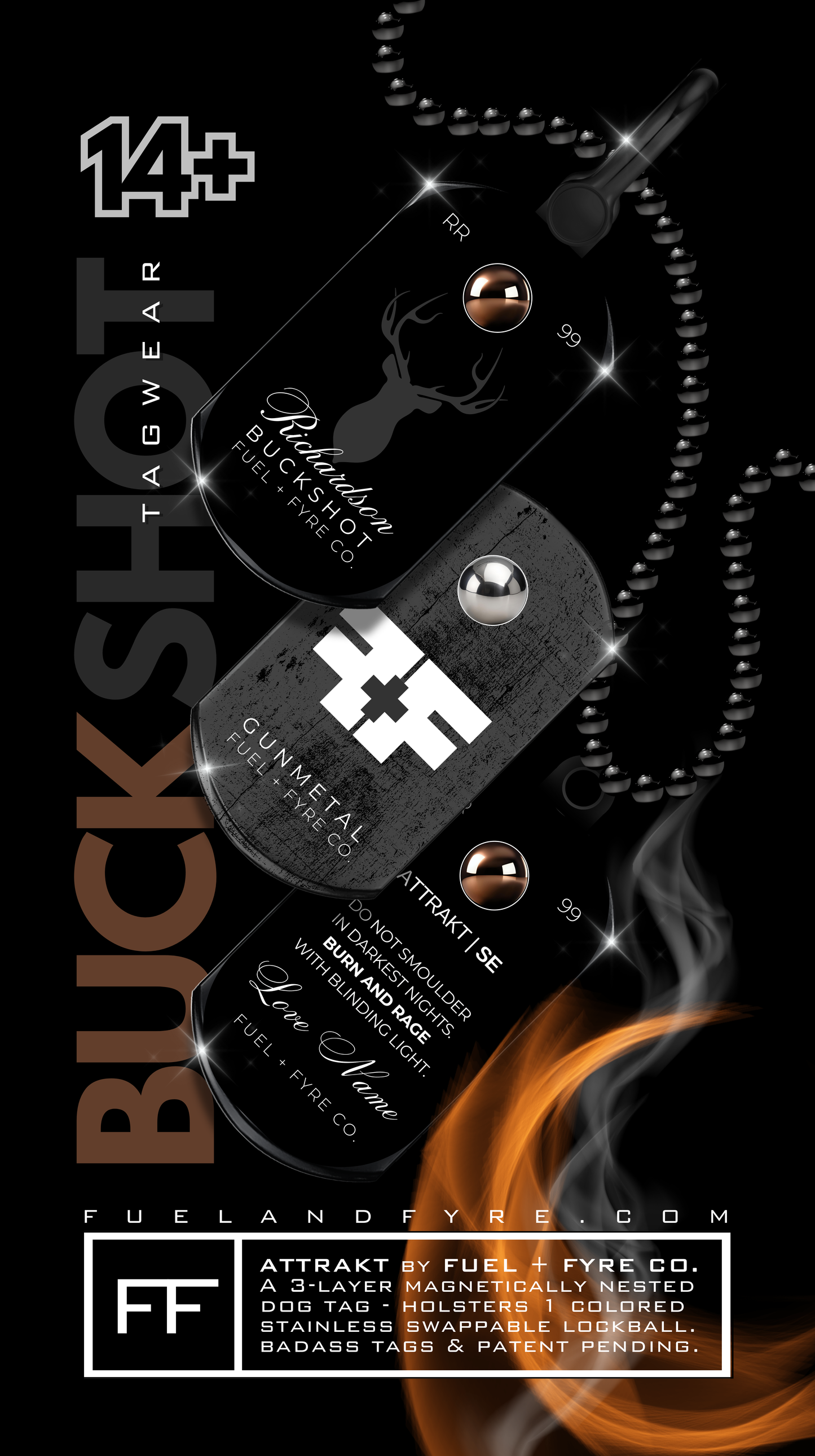 ATTRAKT SE | Magnetic Dog Tags | Buck Shot
