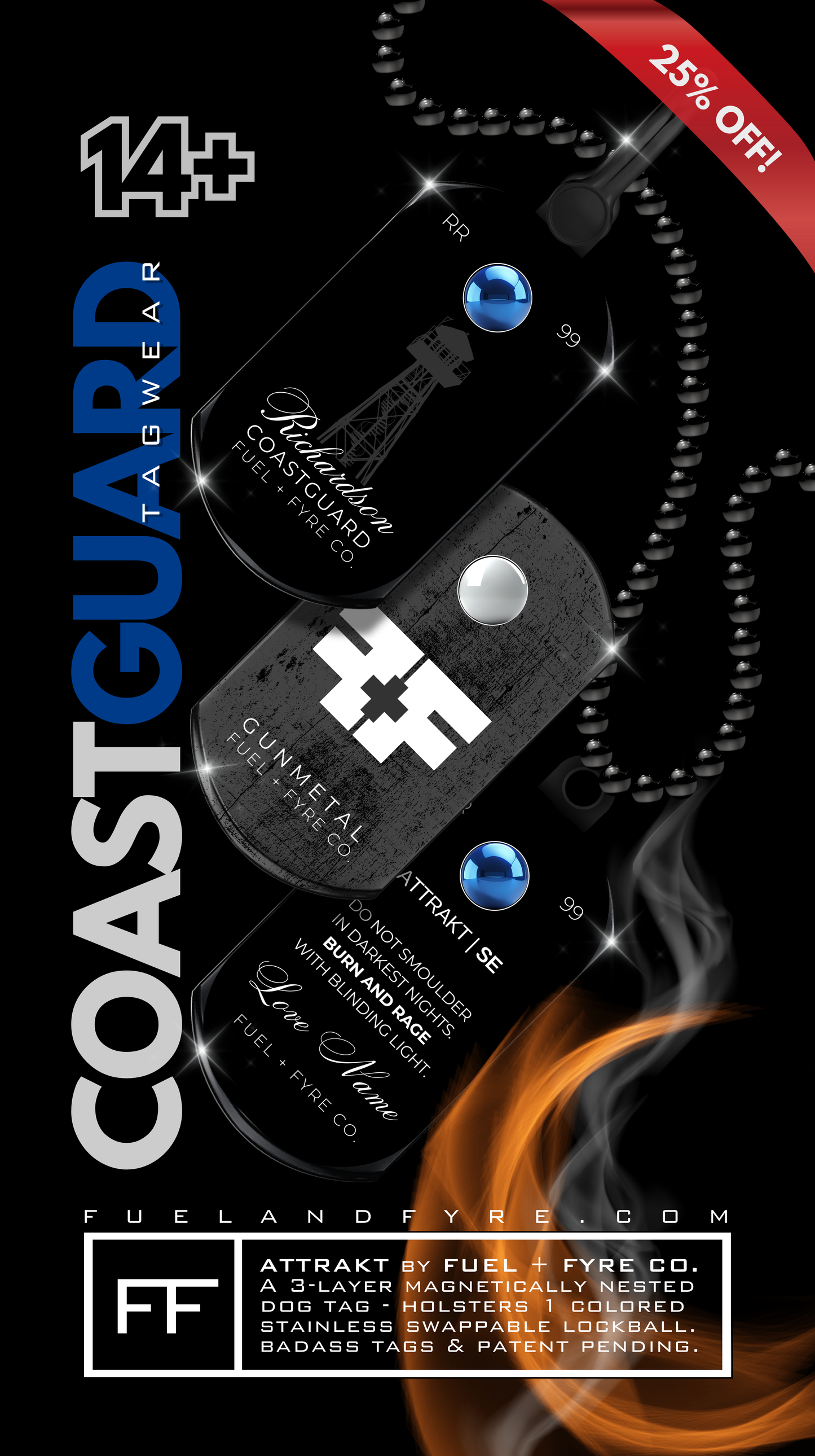 ATTRAKT SE | Magnetic Dog Tags | Coast Guard