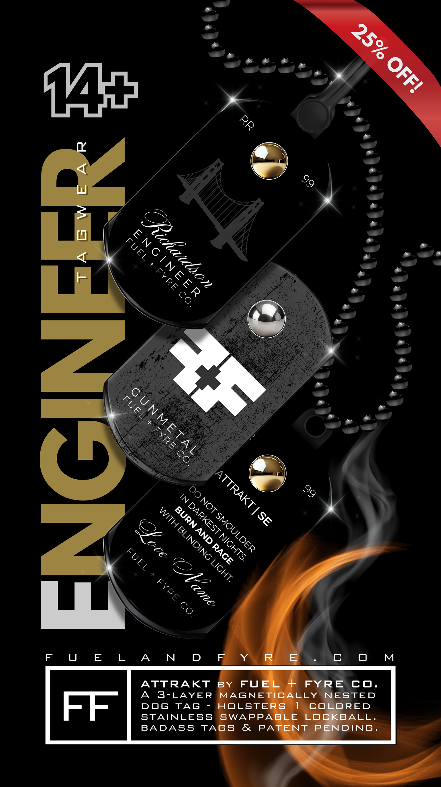 ATTRAKT SE | Magnetic Dog Tags | Engineer