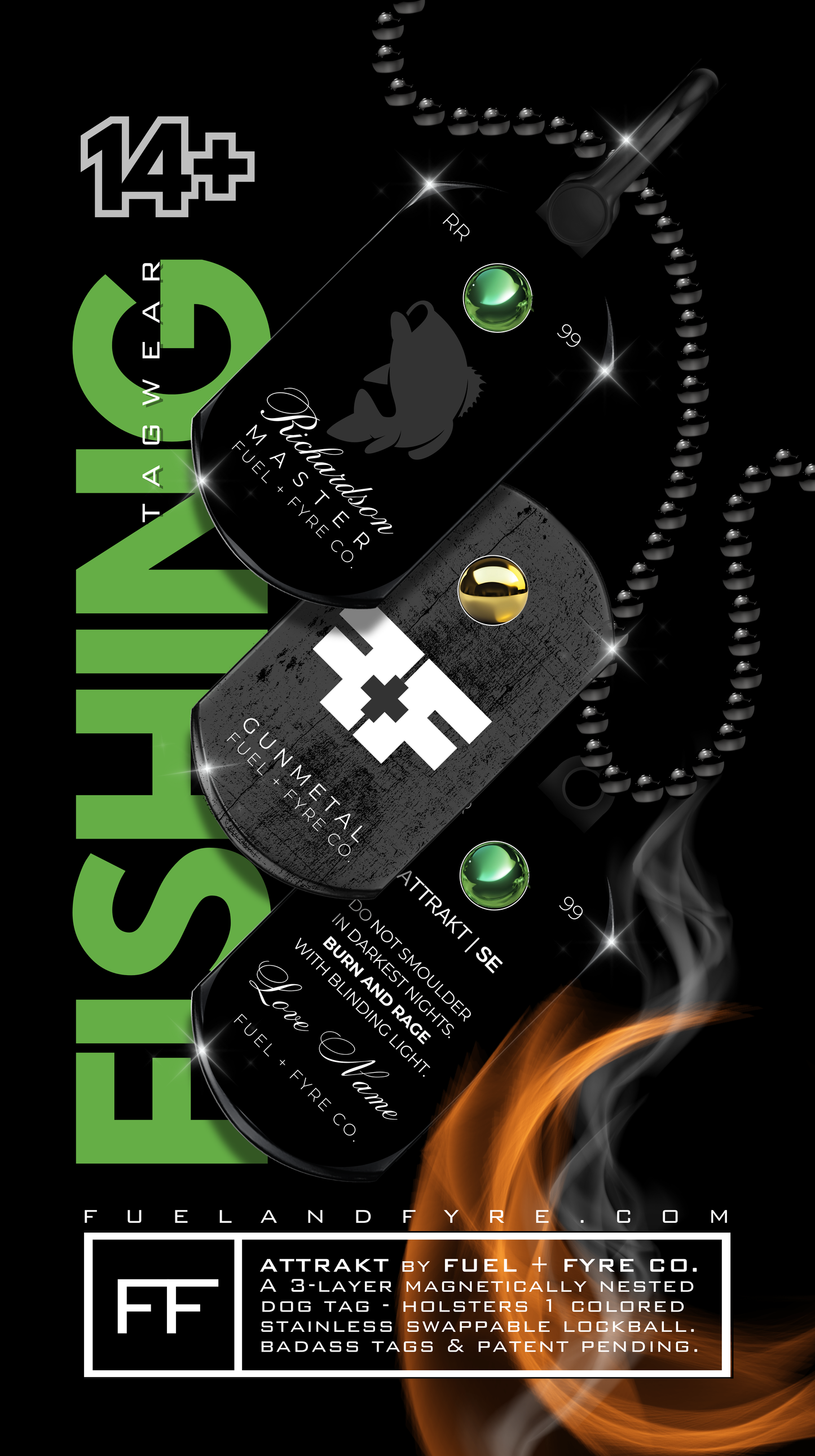 ATTRAKT SE | Magnetic Dog Tags | Fishing