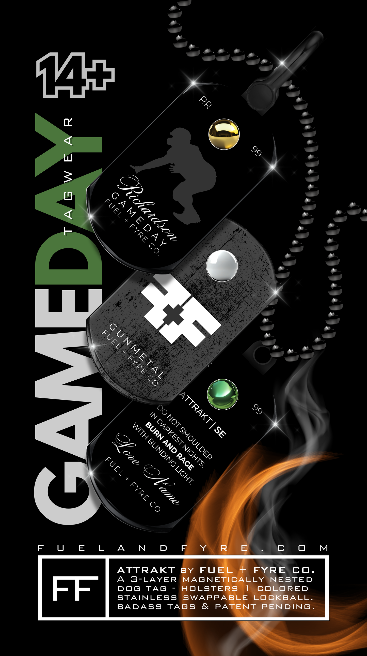 ATTRAKT SE | Magnetic Dog Tags | Gameday