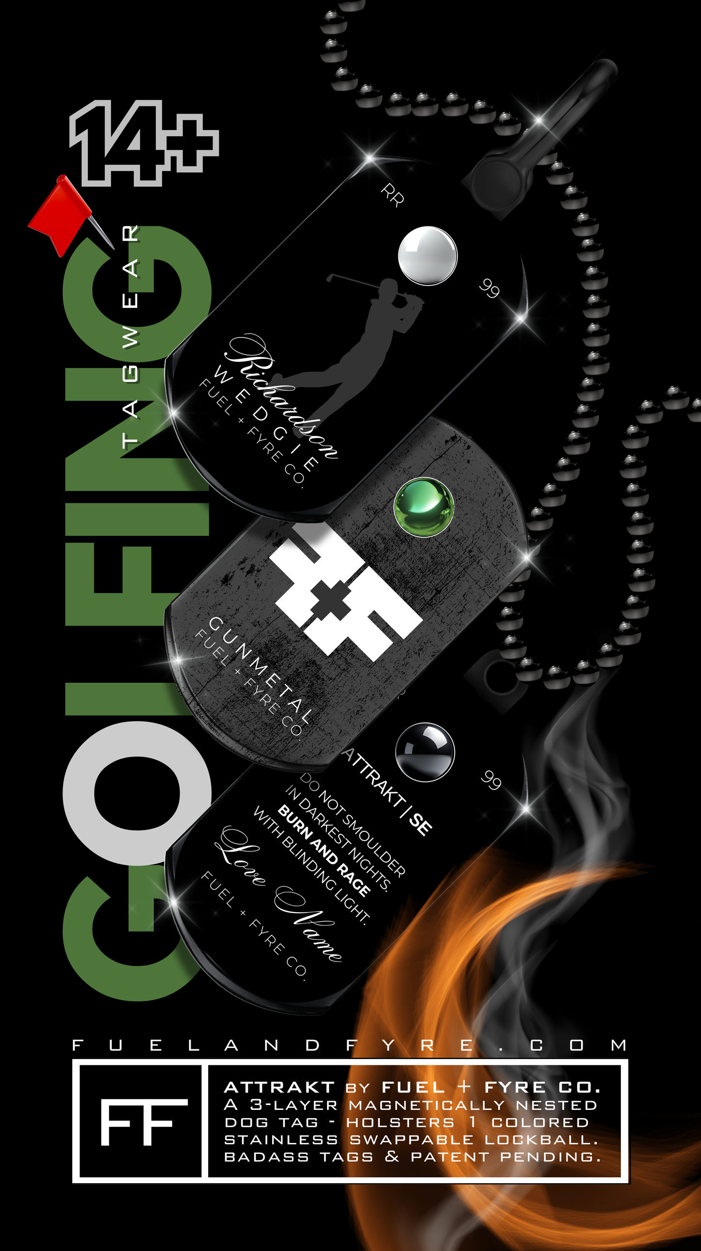 ATTRAKT SE | Magnetic Dog Tags | Golfing