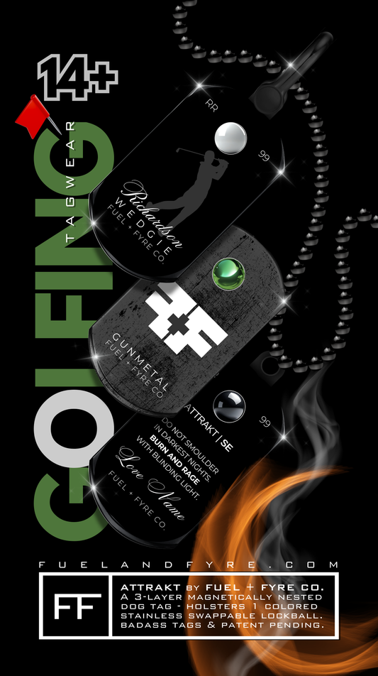 ATTRAKT SE | Magnetic Dog Tags | Golfing