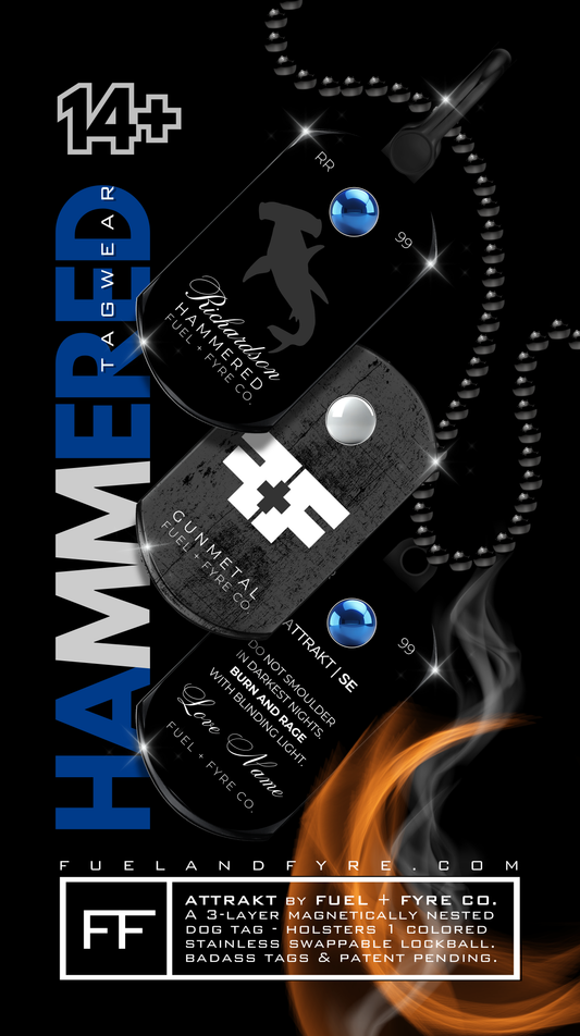 ATTRAKT SE | Magnetic Dog Tags | Hammered